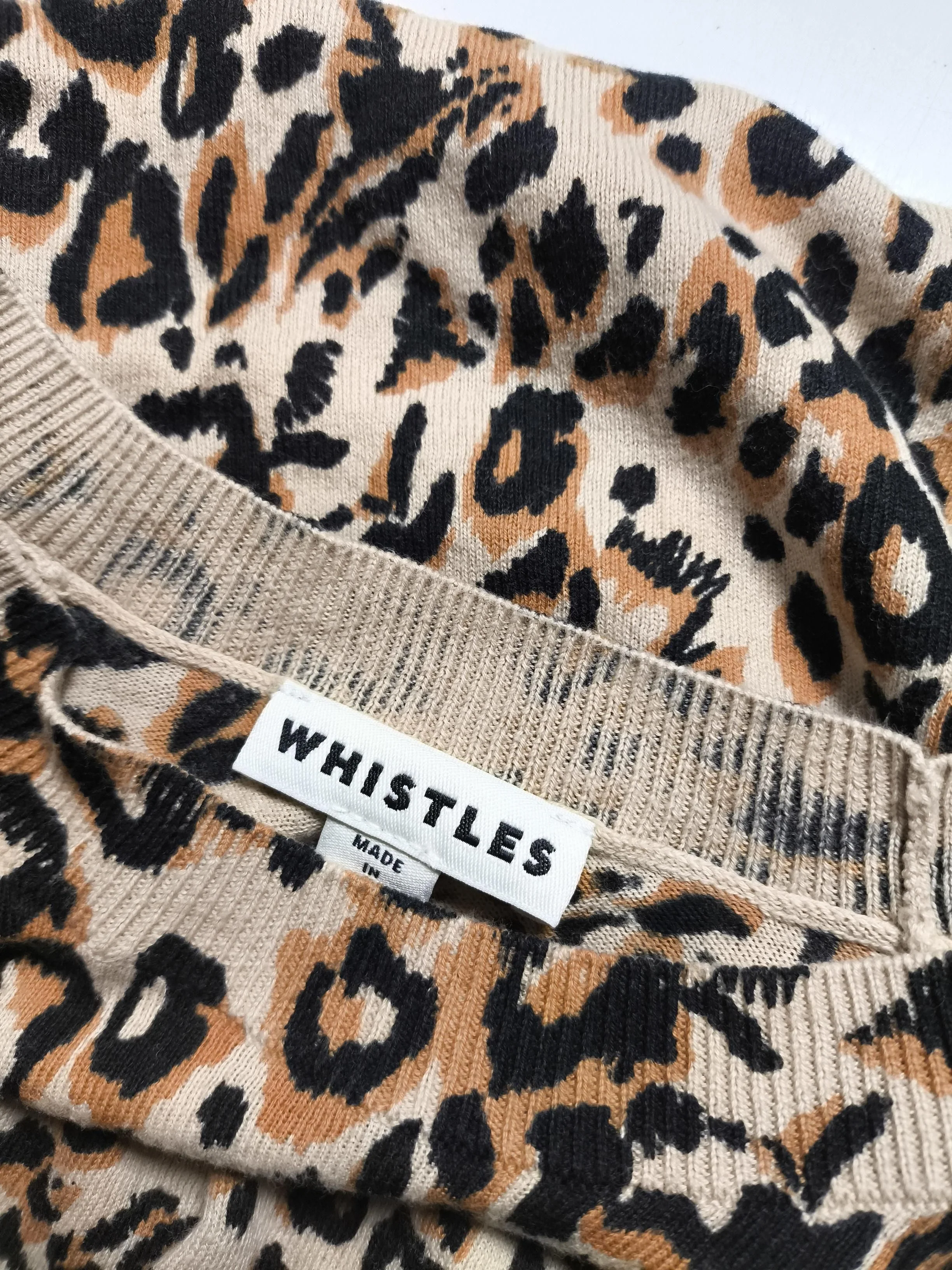 Whistles Women's Jumper UK 10 Multi Animal Print 100% Cotton Crew Neck Pullover - Image 5