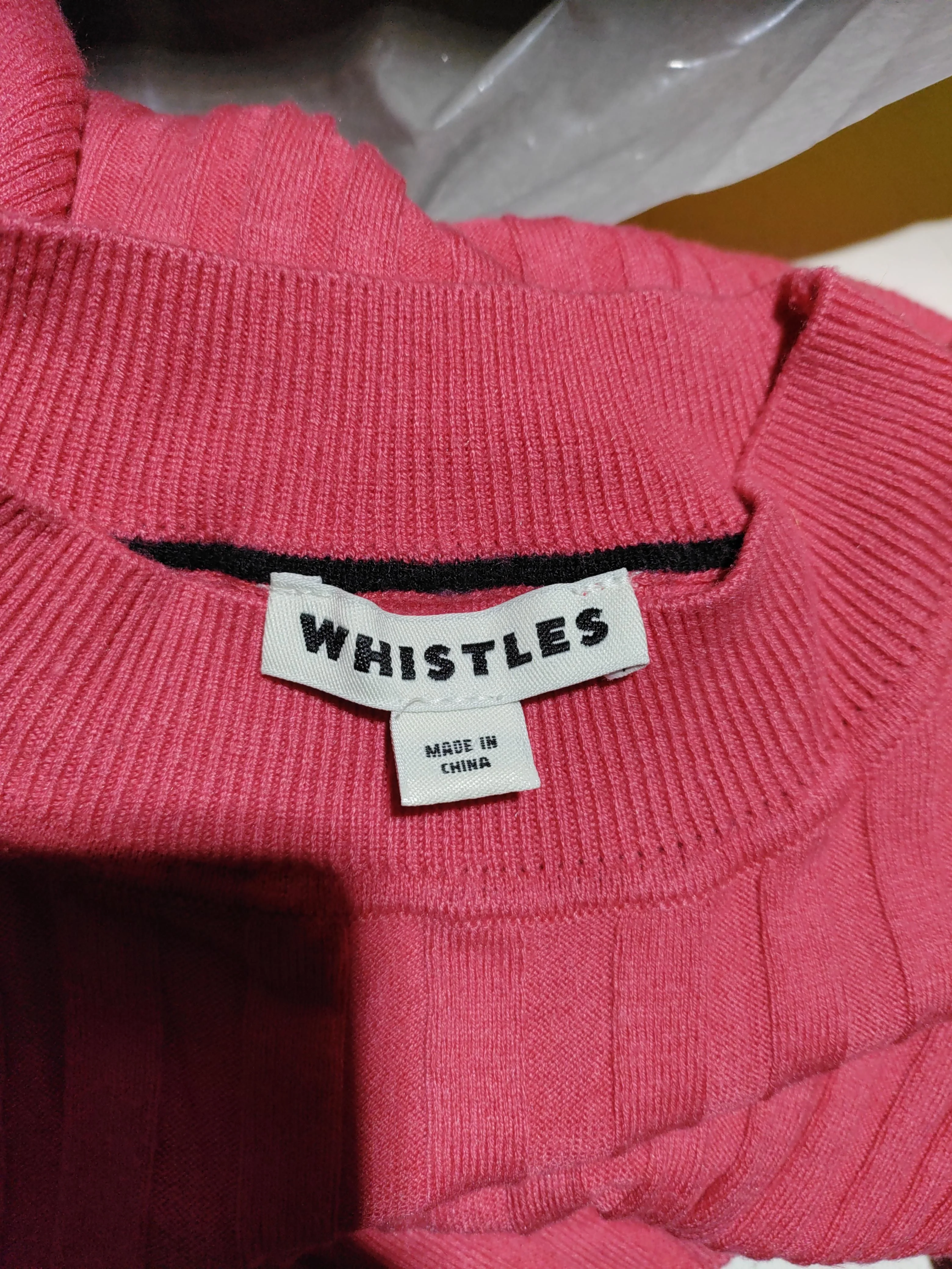 Whistles Women's Jumper UK 10 Pink Viscose with Polyamide, Wool, Silk Pullover - Image 5