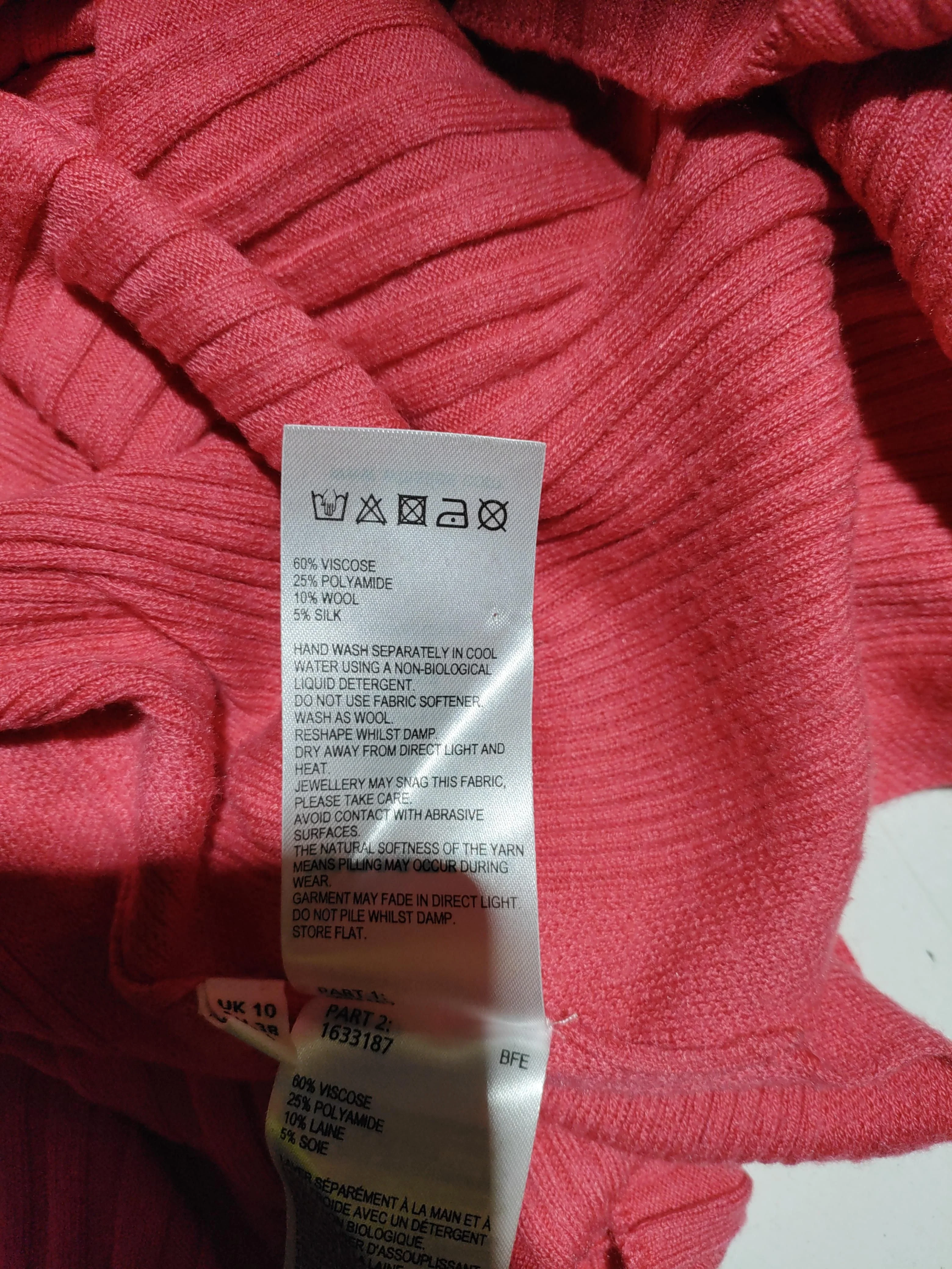 Whistles Women's Jumper UK 10 Pink Viscose with Polyamide, Wool, Silk Pullover - Image 6