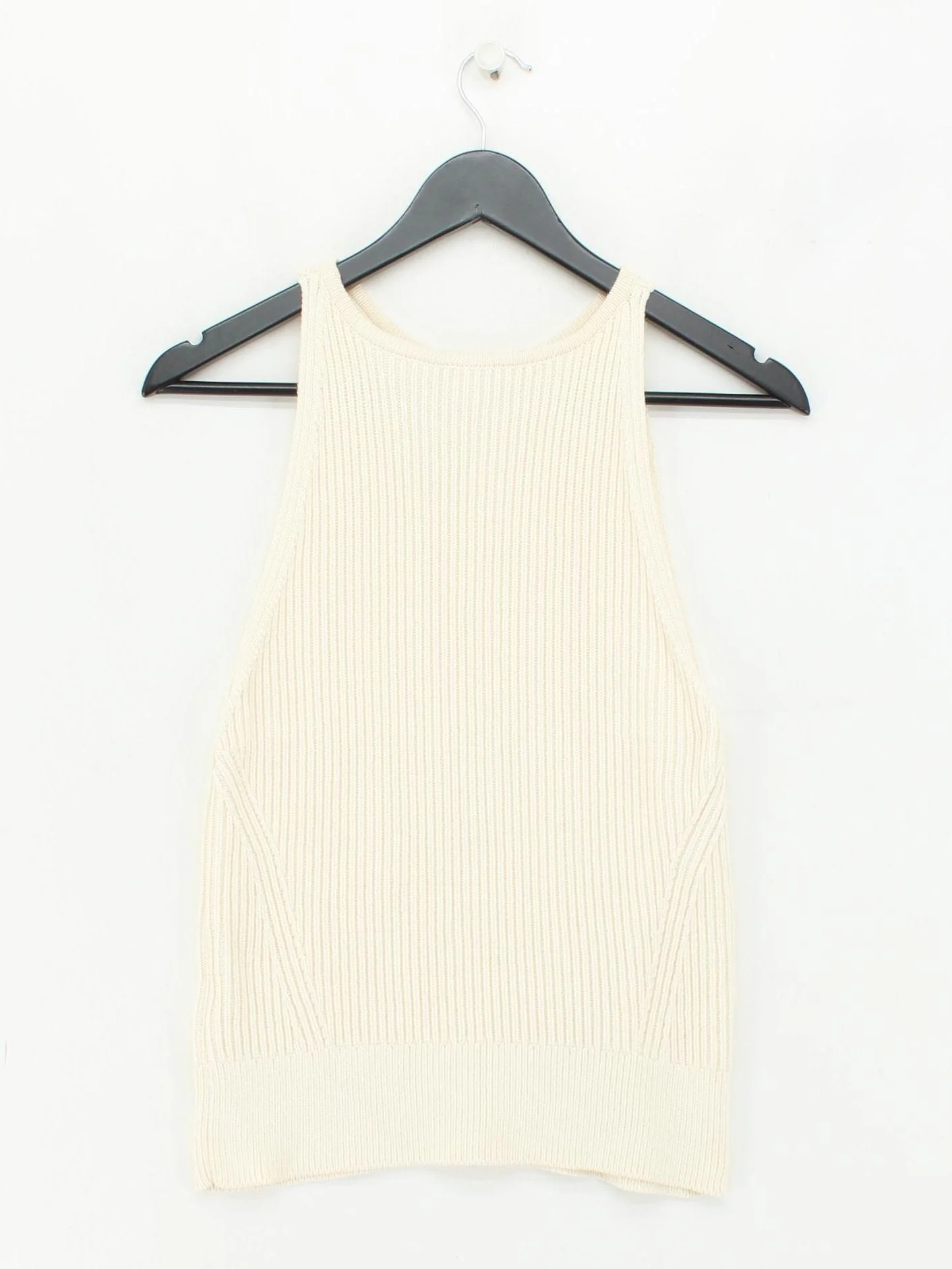 Whistles Women's Jumper UK 10 White Cotton with Polyamide V-Neck Vest - Image 2