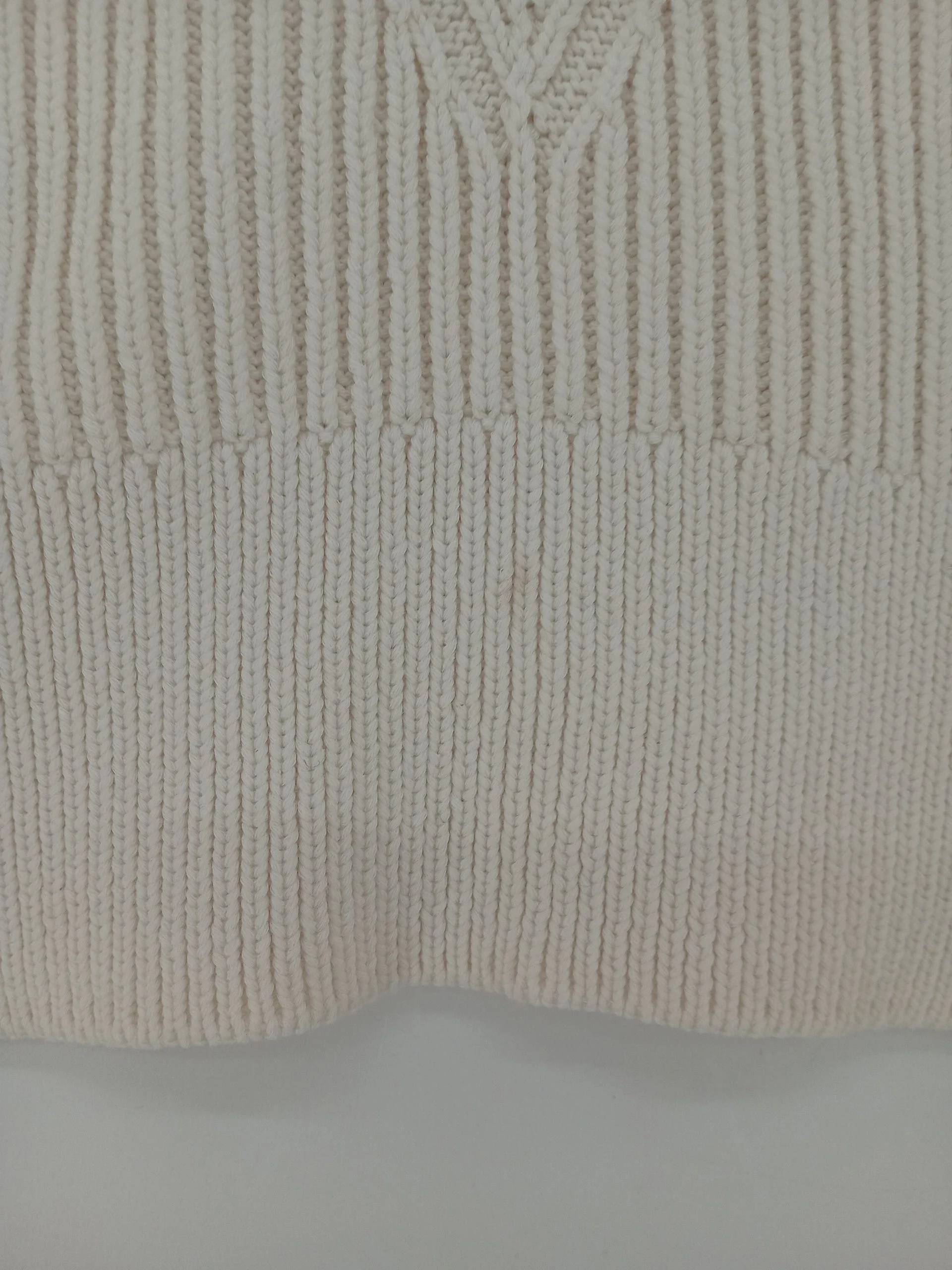 Whistles Women's Jumper UK 10 White Cotton with Polyamide V-Neck Vest - Image 5