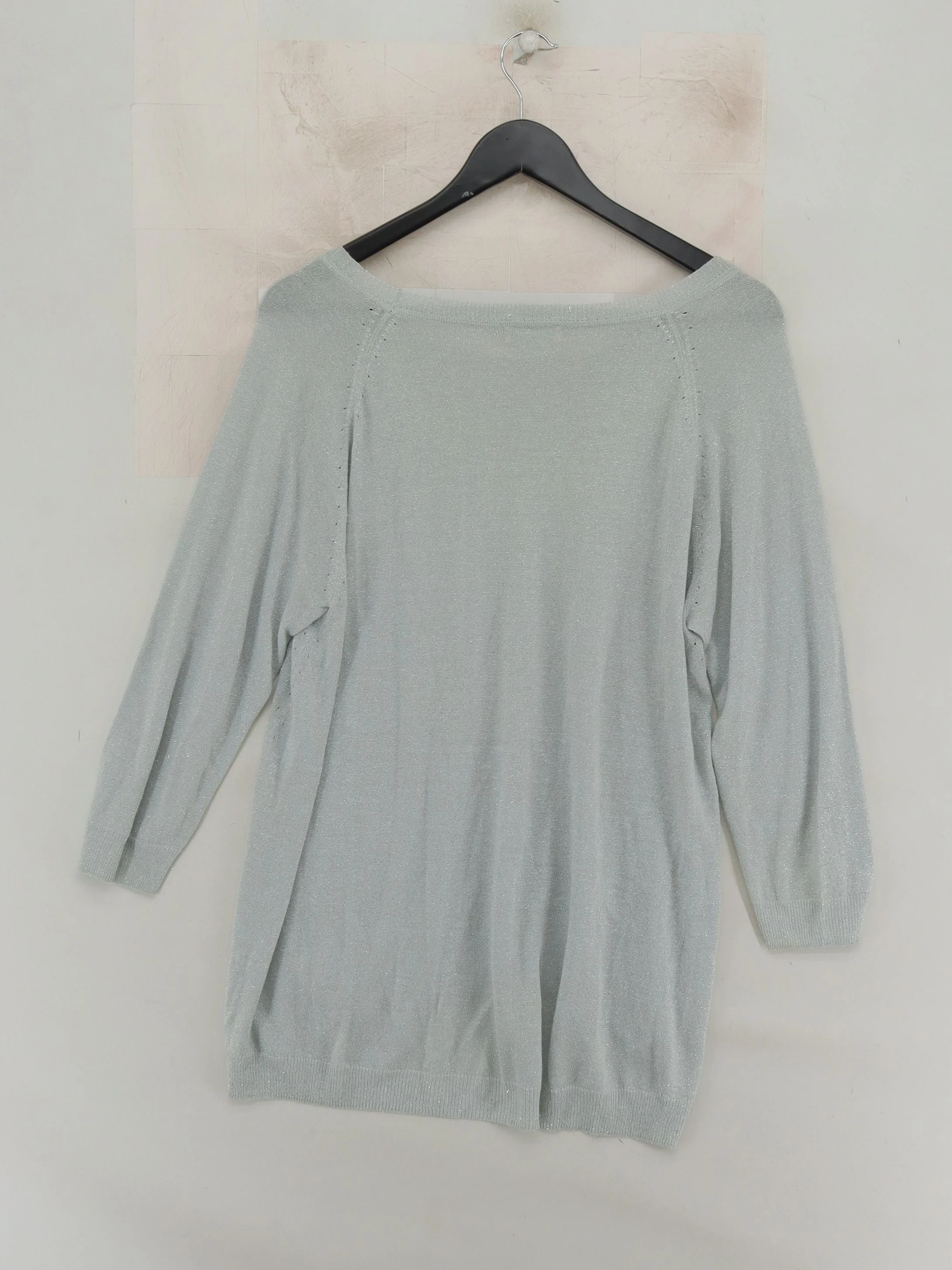 Whistles Women's Jumper UK 12 Silver Viscose with Polyamide Round Neck Pullover - Image 2