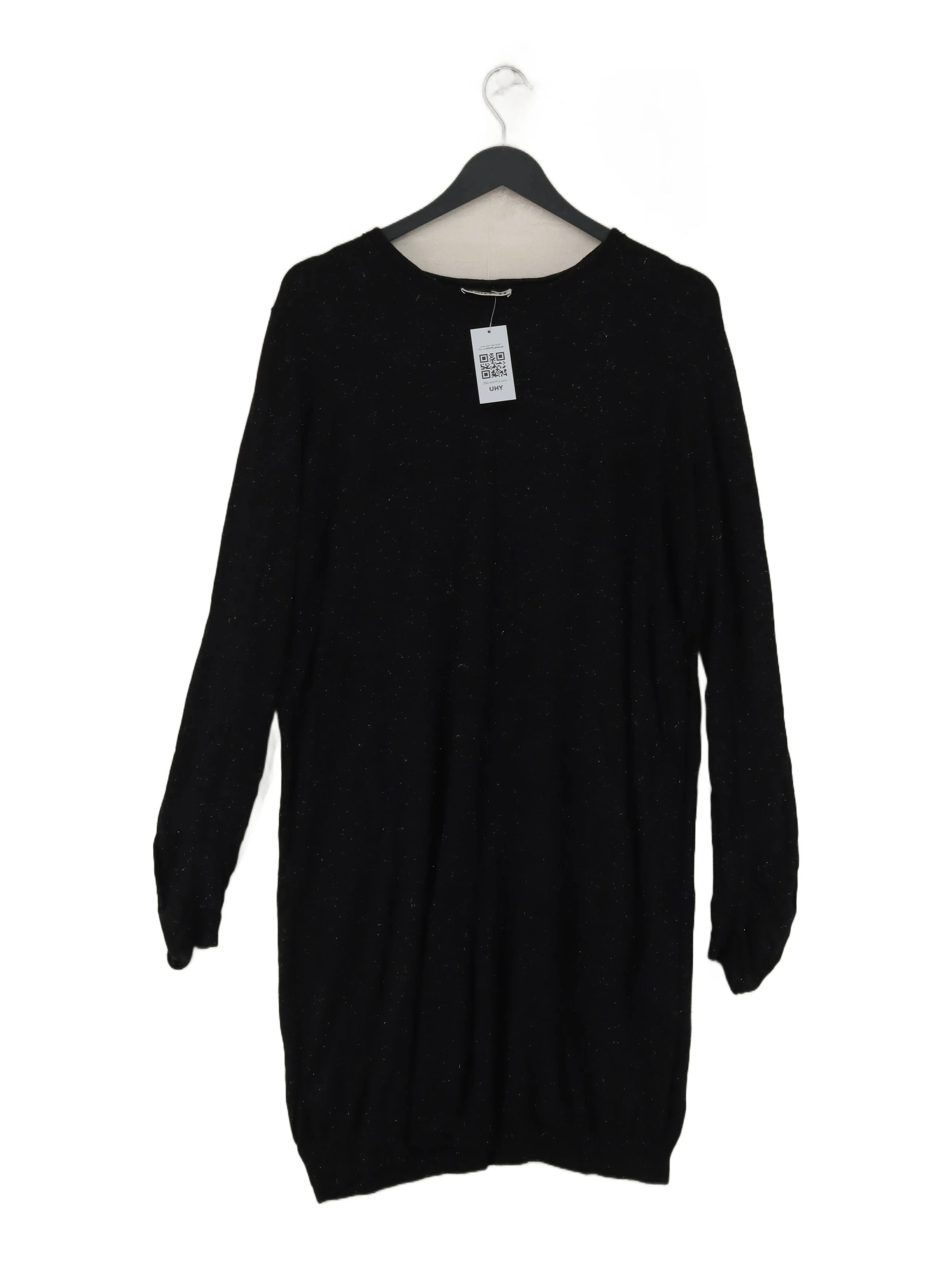 Whistles Women's Jumper UK 14 Black Viscose with Polyamide Round Neck Pullover