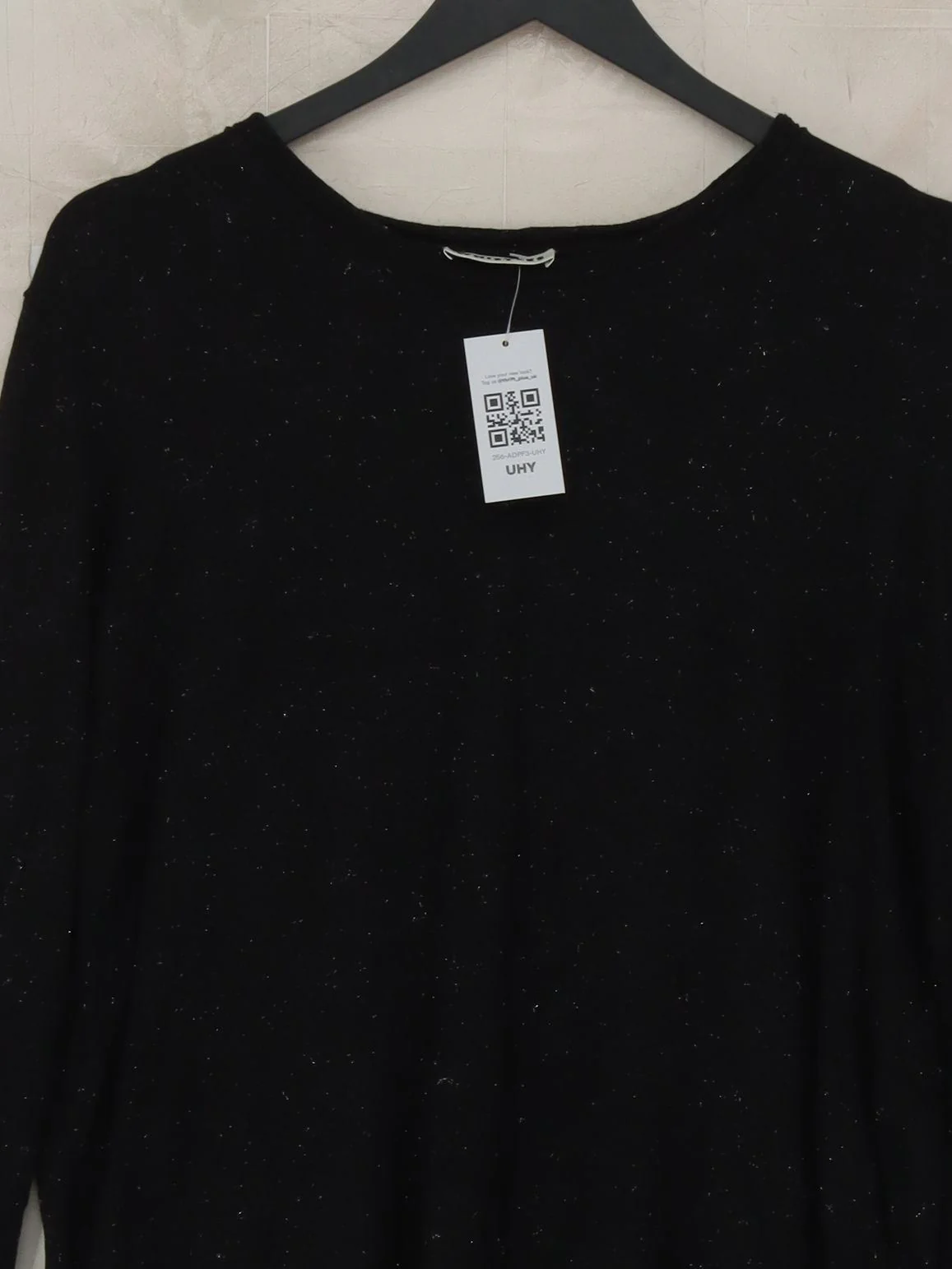 Whistles Women's Jumper UK 14 Black Viscose with Polyamide Round Neck Pullover - Image 3
