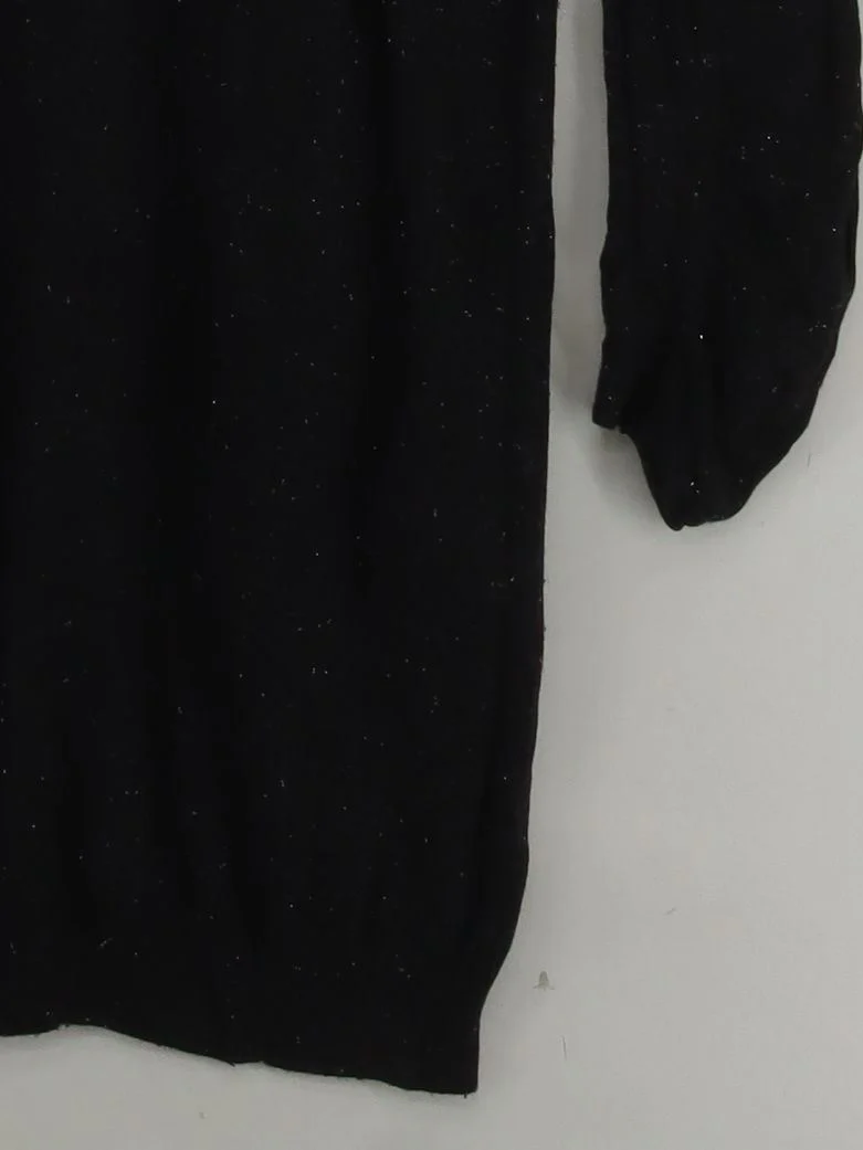 Whistles Women's Jumper UK 14 Black Viscose with Polyamide Round Neck Pullover - Image 4