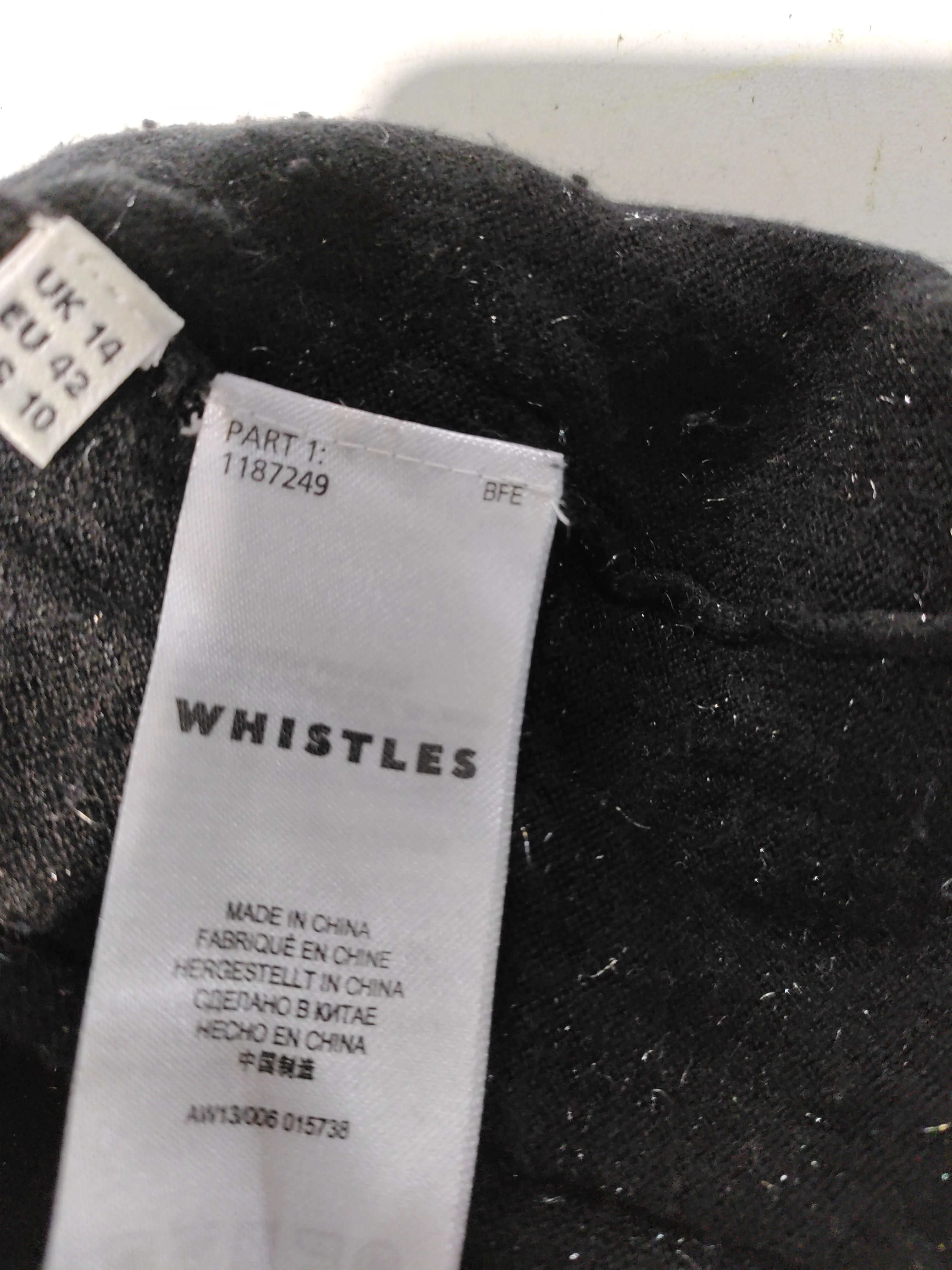 Whistles Women's Jumper UK 14 Black Viscose with Polyamide Round Neck Pullover - Image 5