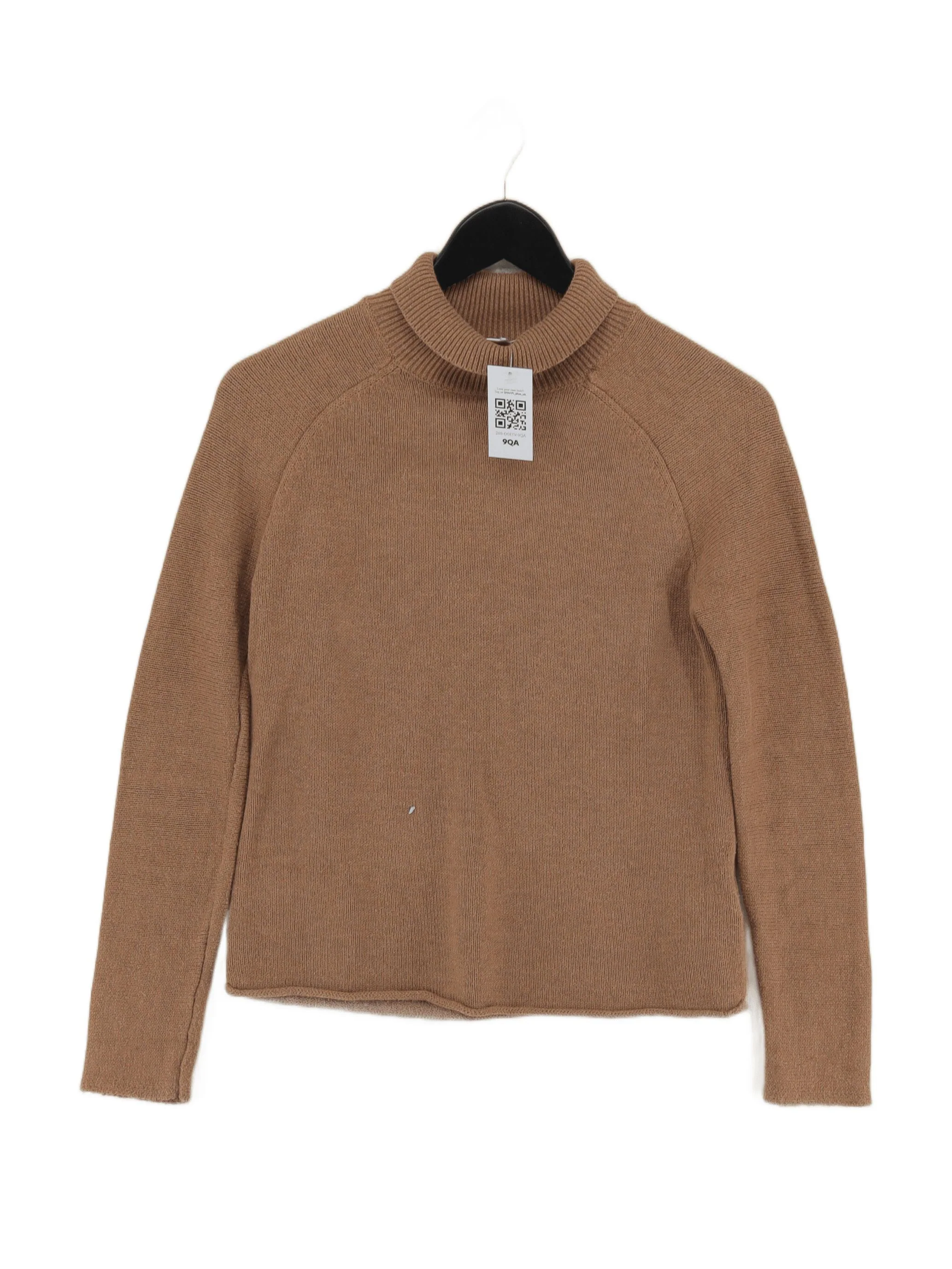 Whistles Women's Jumper UK 4 Brown Cotton with Polyester Roll Neck Pullover