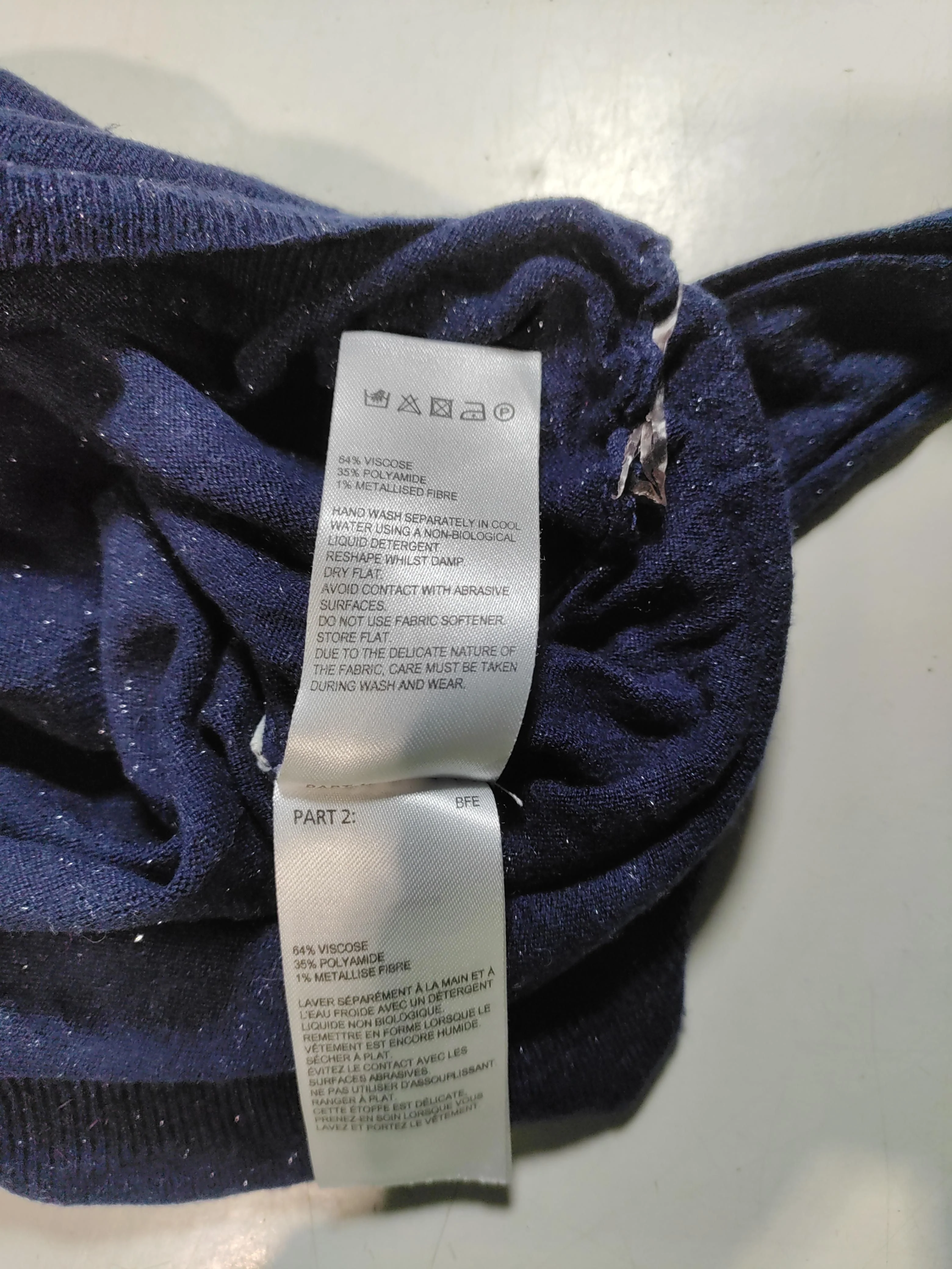 Whistles Women's Jumper UK 8 Blue Viscose with Polyamide, Other Pullover - Image 6
