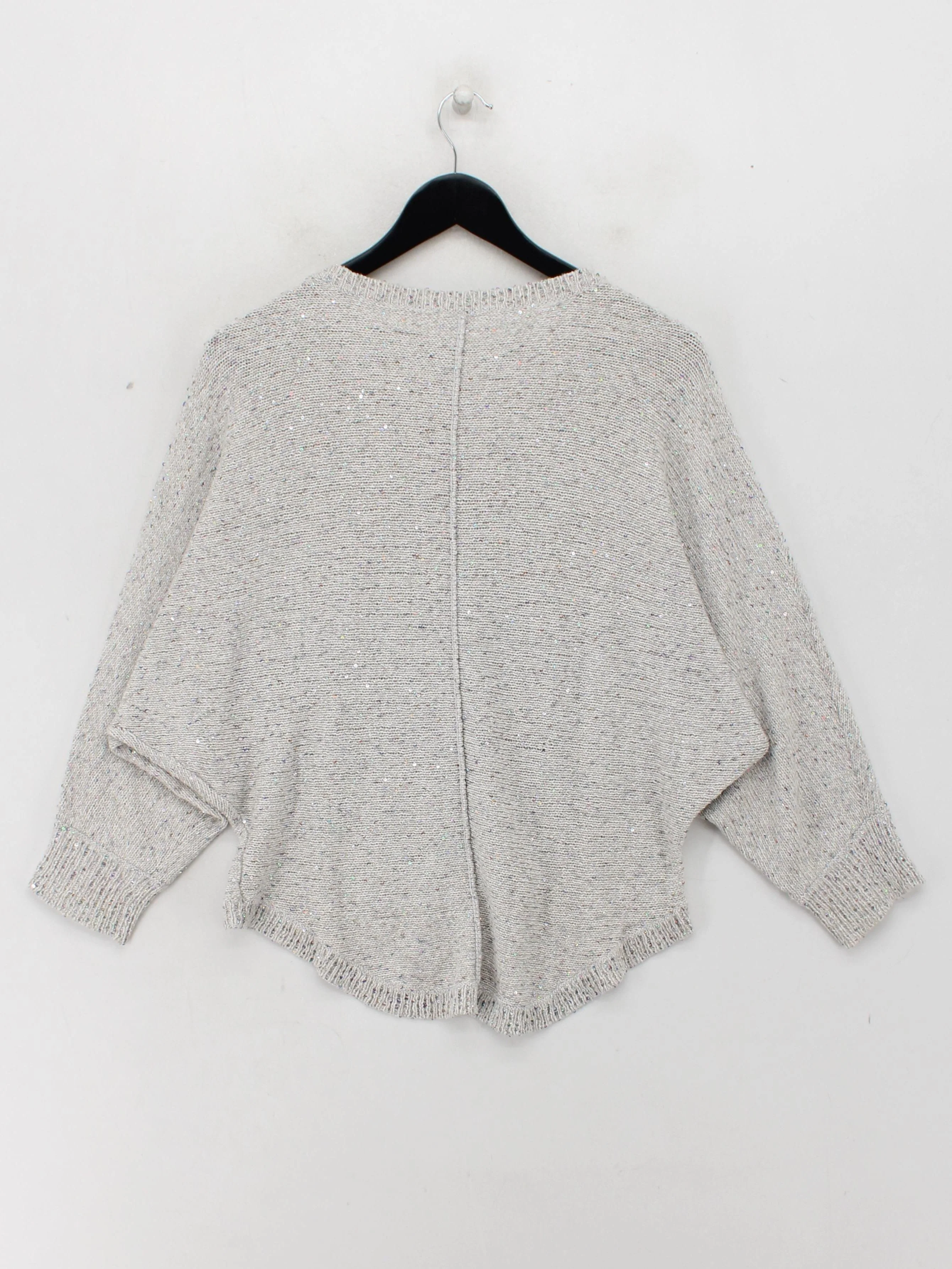 Whistles Women's Jumper XXL Grey Cotton with Silk Round Neck Pullover - Image 2