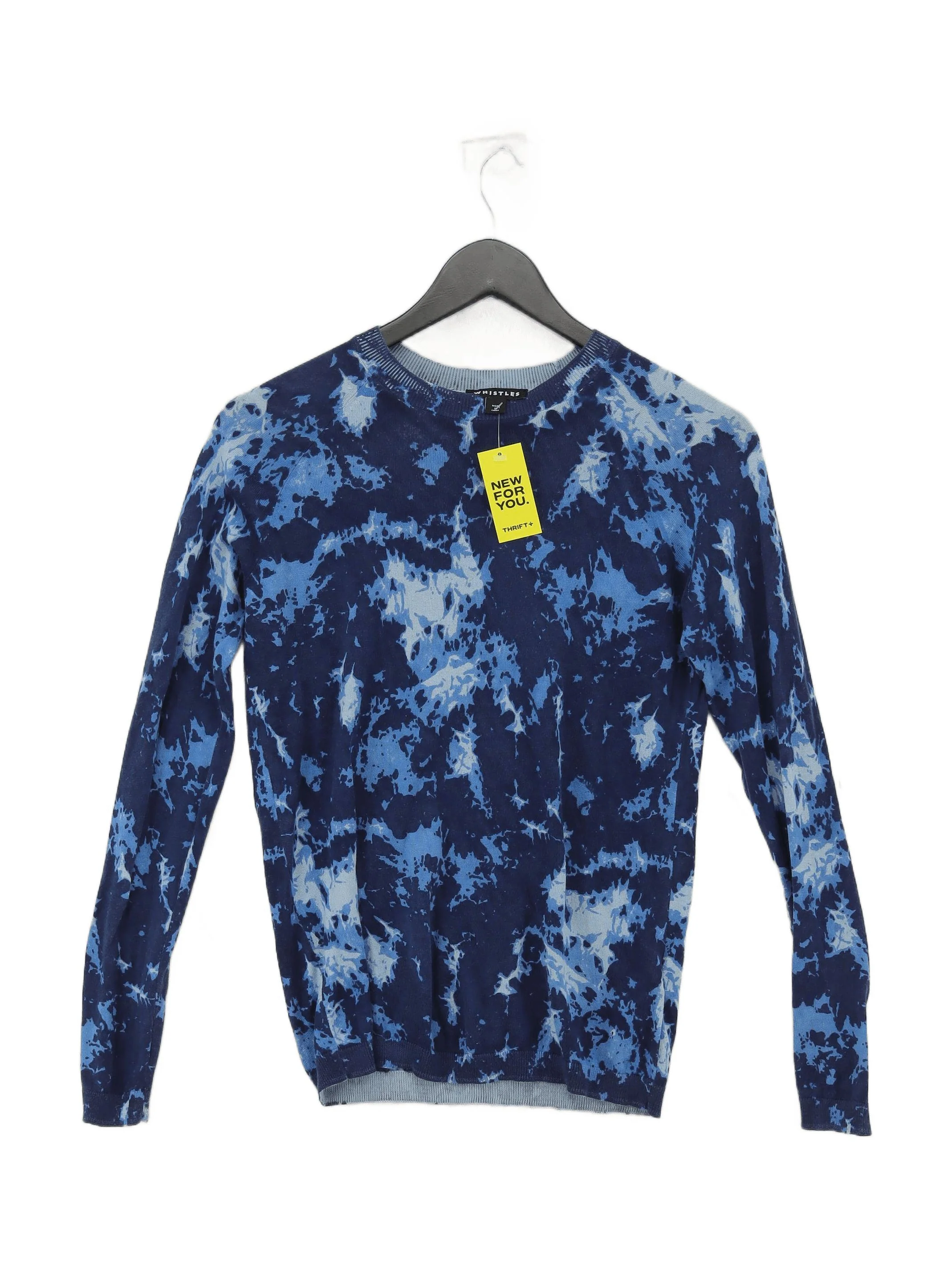 Whistles Women's Jumper XXS Blue 100% Cotton Crew Neck Pullover