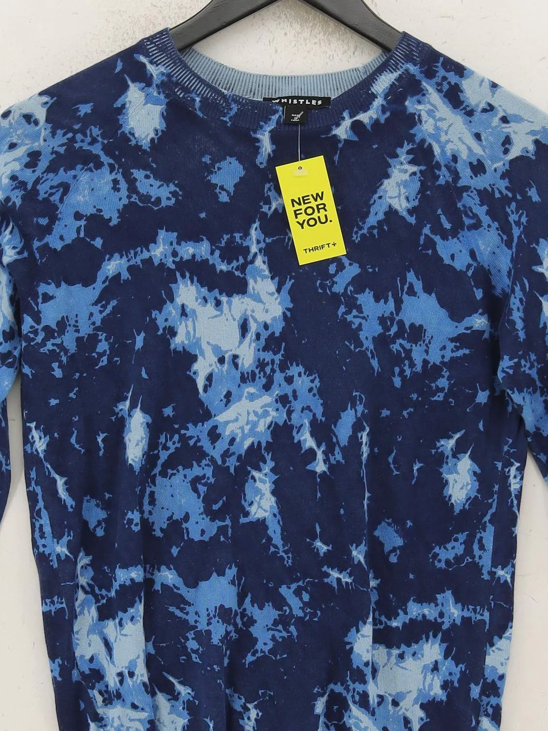 Whistles Women's Jumper XXS Blue 100% Cotton Crew Neck Pullover - Image 3