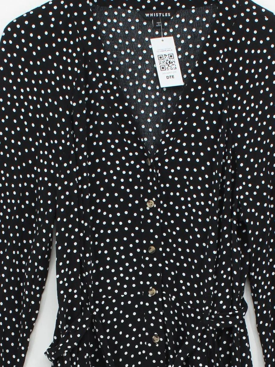 Whistles Women's Jumpsuit M Black Polkadot 100% Other Wide-Leg Jumpsuit - Image 3
