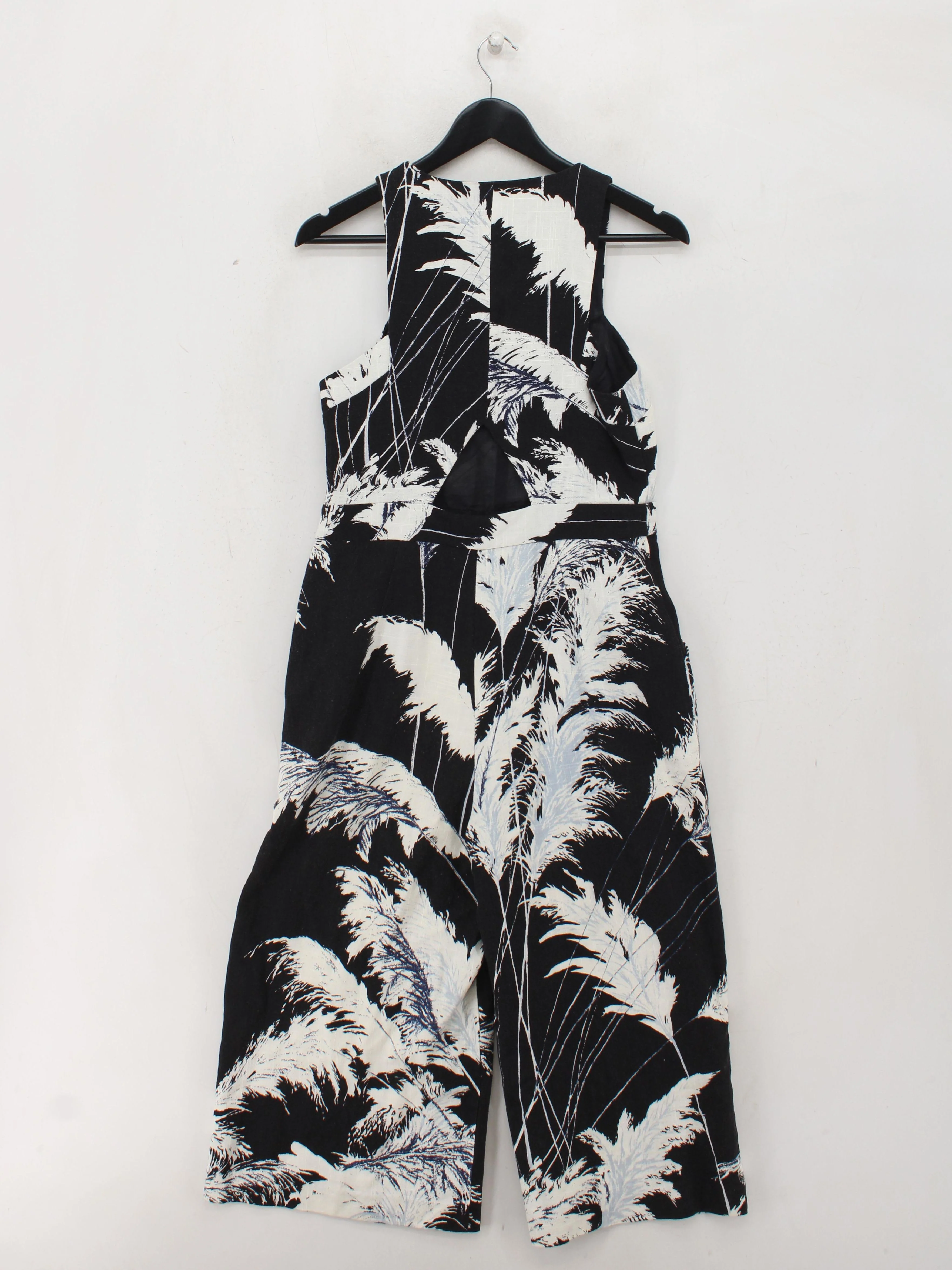 Whistles Women's Jumpsuit UK 12 Black Viscose with Linen, Cotton Jumpsuit - Image 2