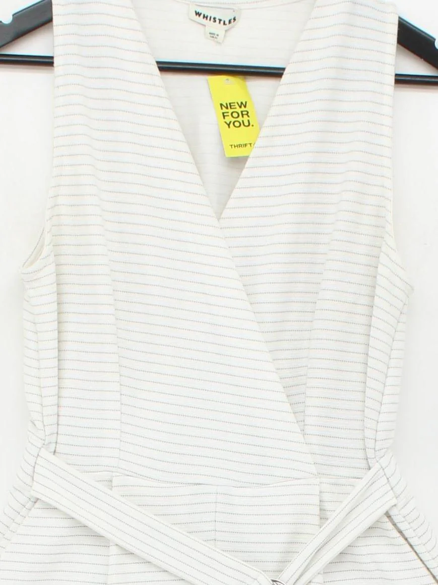 Whistles Women's Jumpsuit UK 14 White Striped 100% Other Wide-Leg Jumpsuit - Image 3