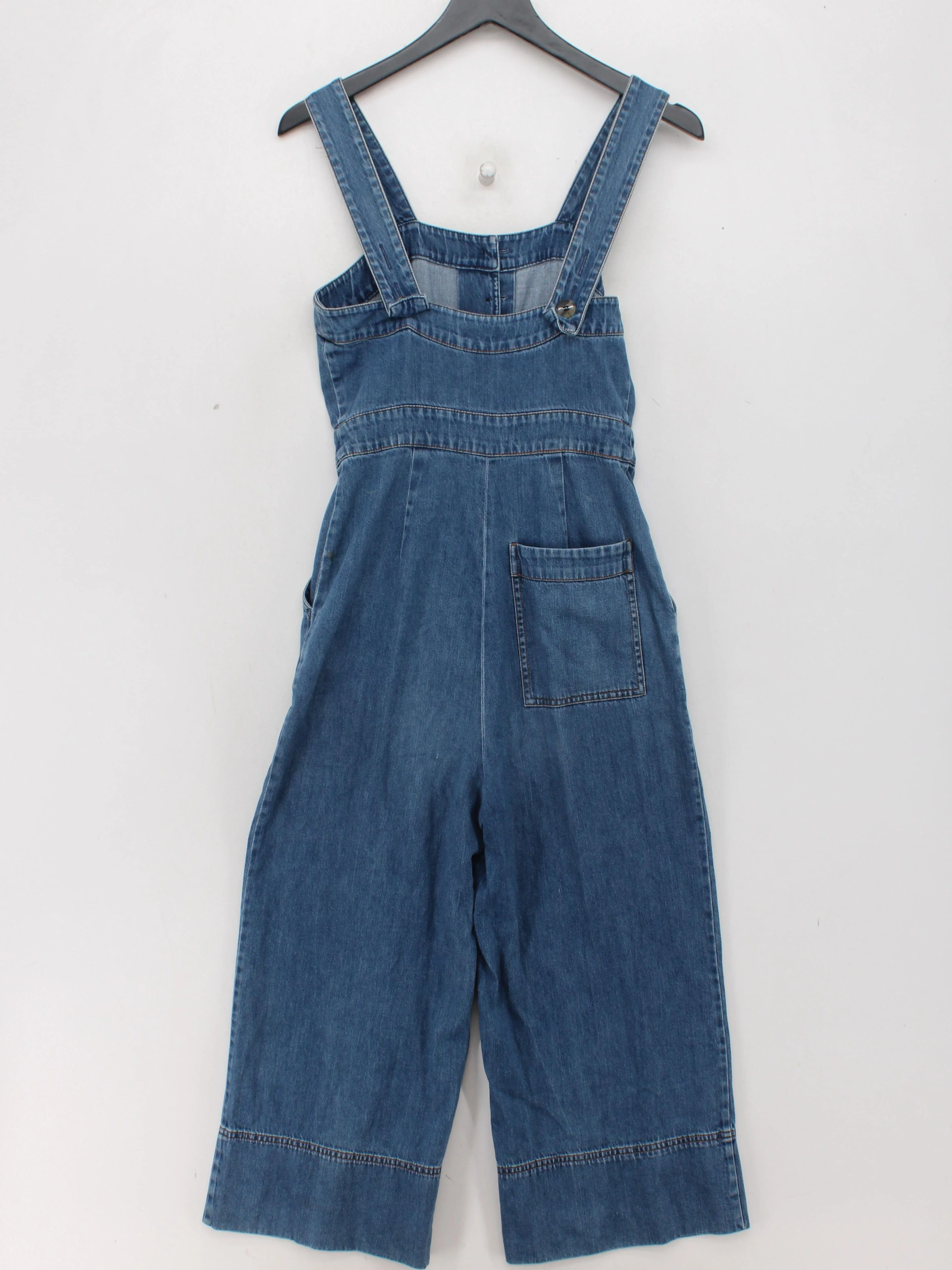 Whistles Women's Jumpsuit UK 8 Blue 100% Cotton Wide-Leg Jumpsuit - Image 2