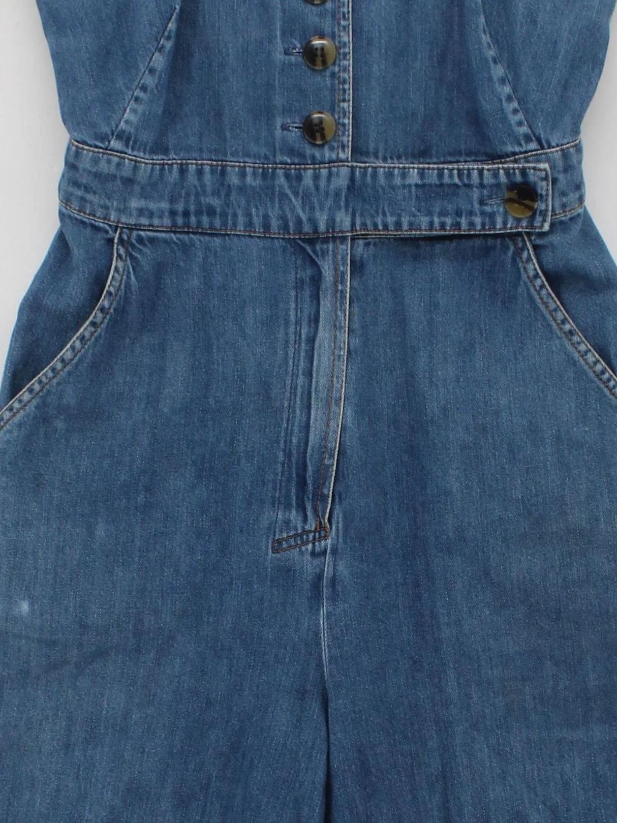 Whistles Women's Jumpsuit UK 8 Blue 100% Cotton Wide-Leg Jumpsuit - Image 3