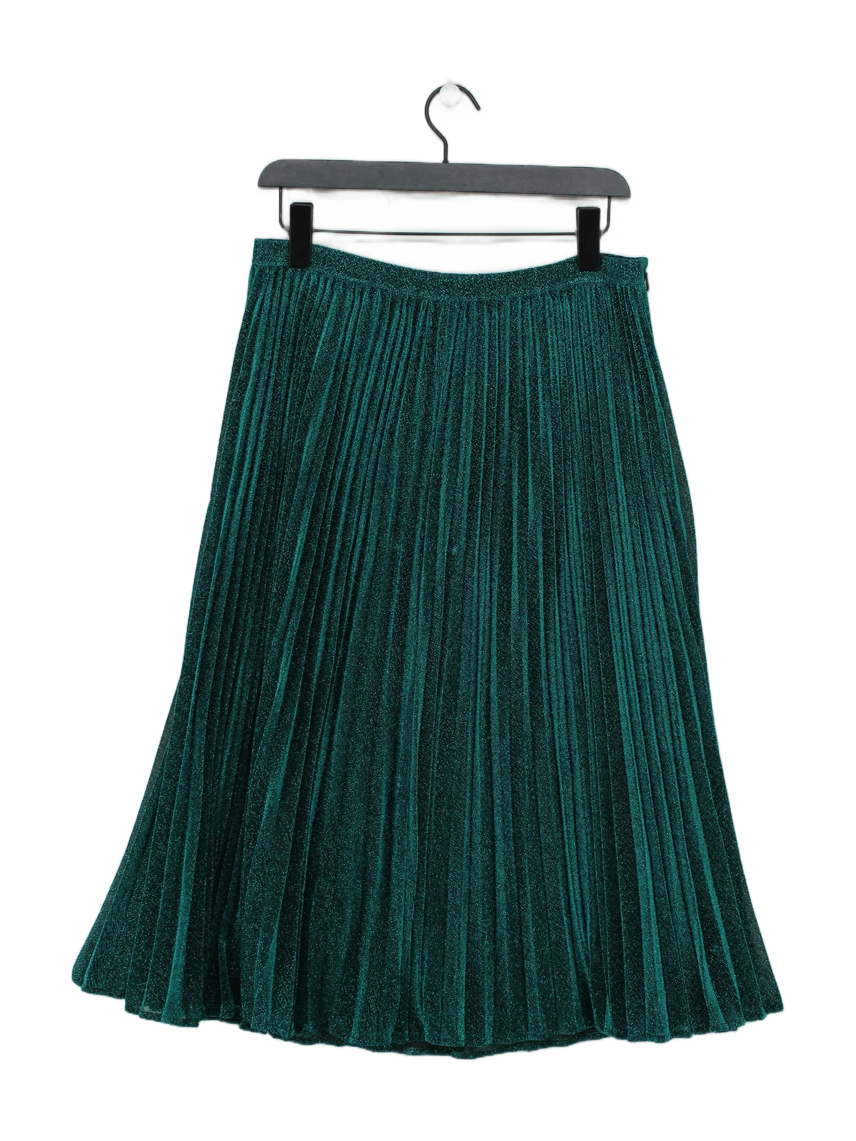 Whistles Women's Midi Skirt L Green 100% Other Midi Pleated