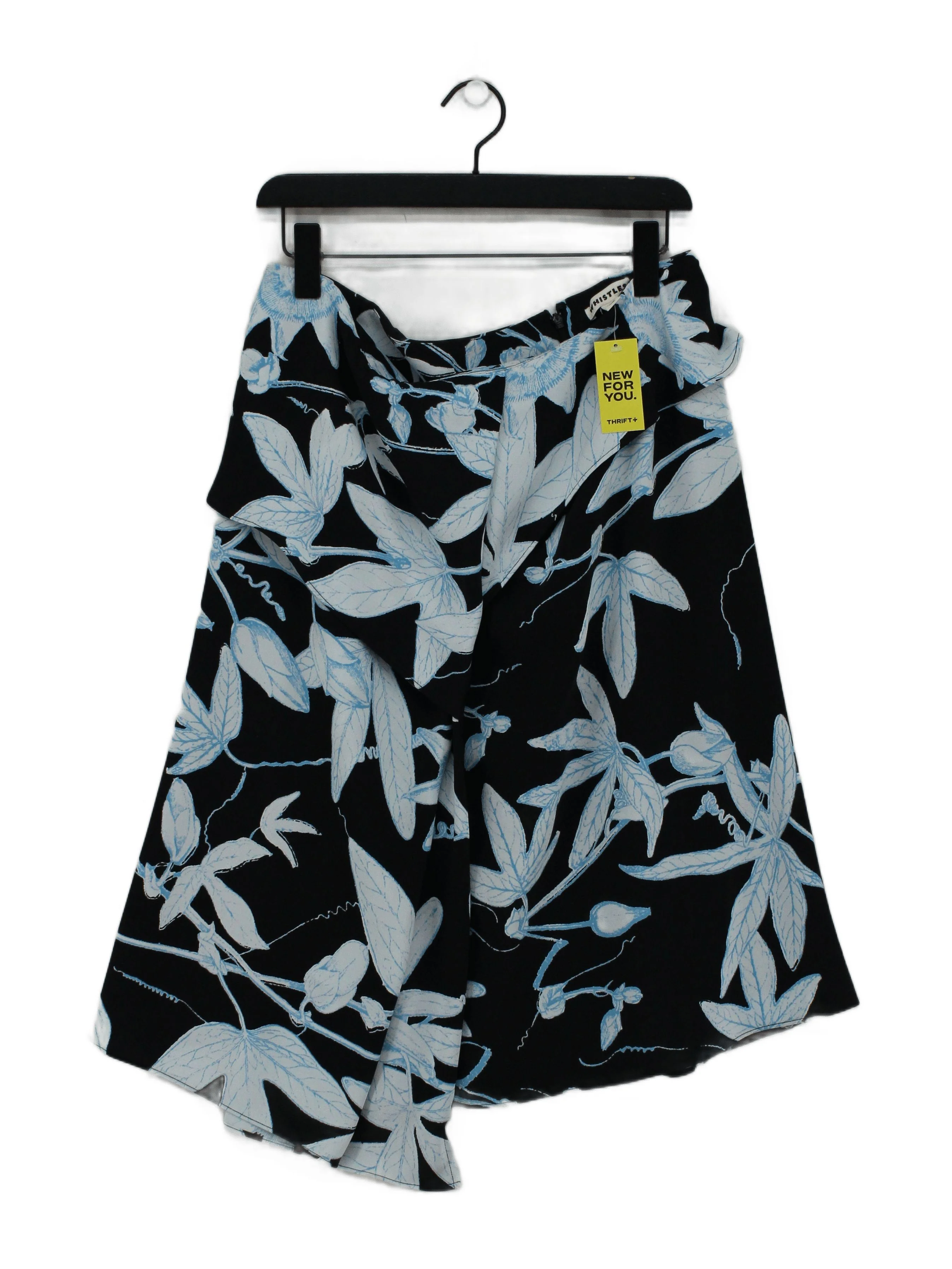 Whistles Women's Midi Skirt M Black Floral 100% Other Midi Wrap