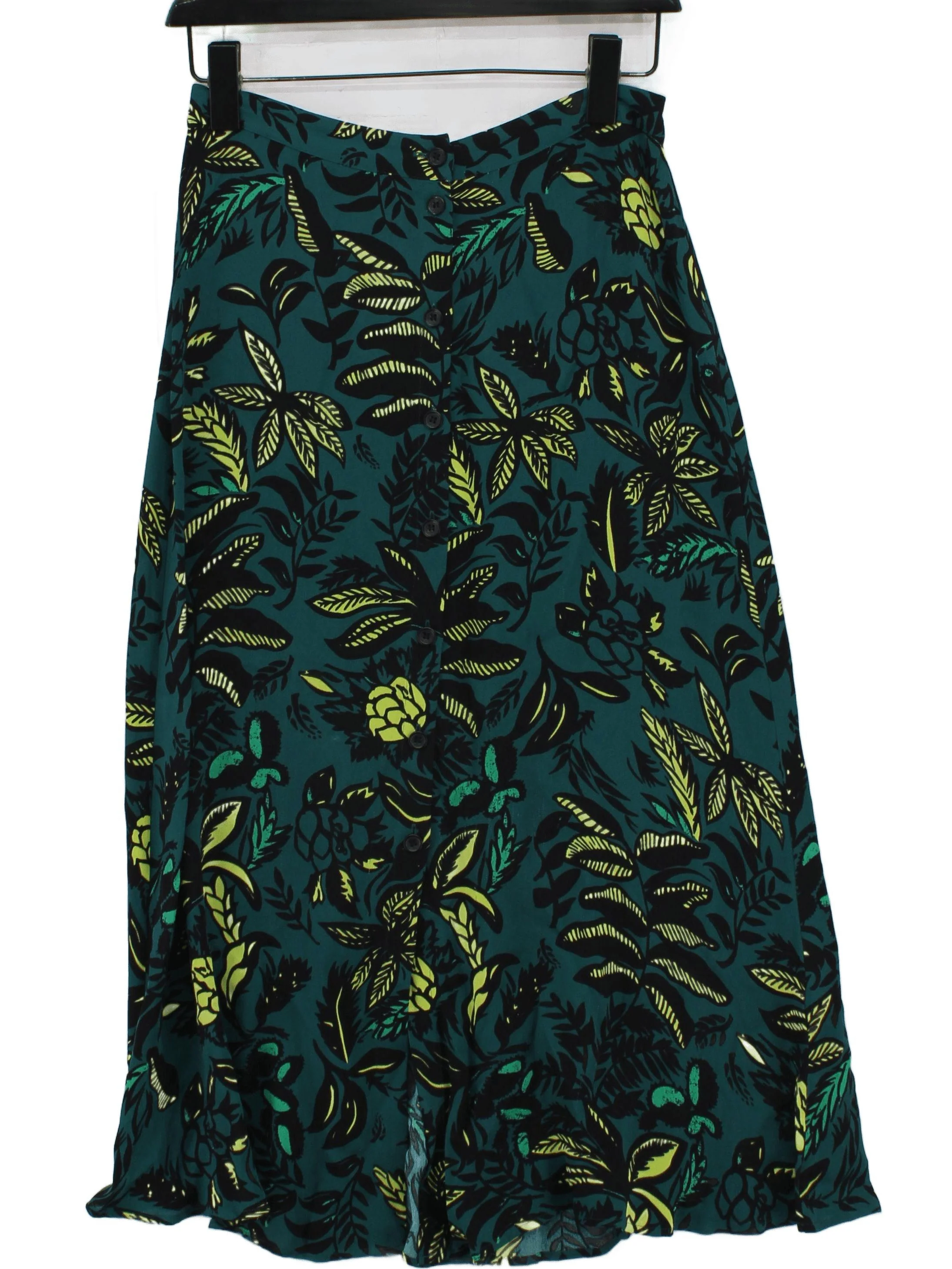 Whistles Women's Midi Skirt M Green Floral 100% Other Midi A-Line