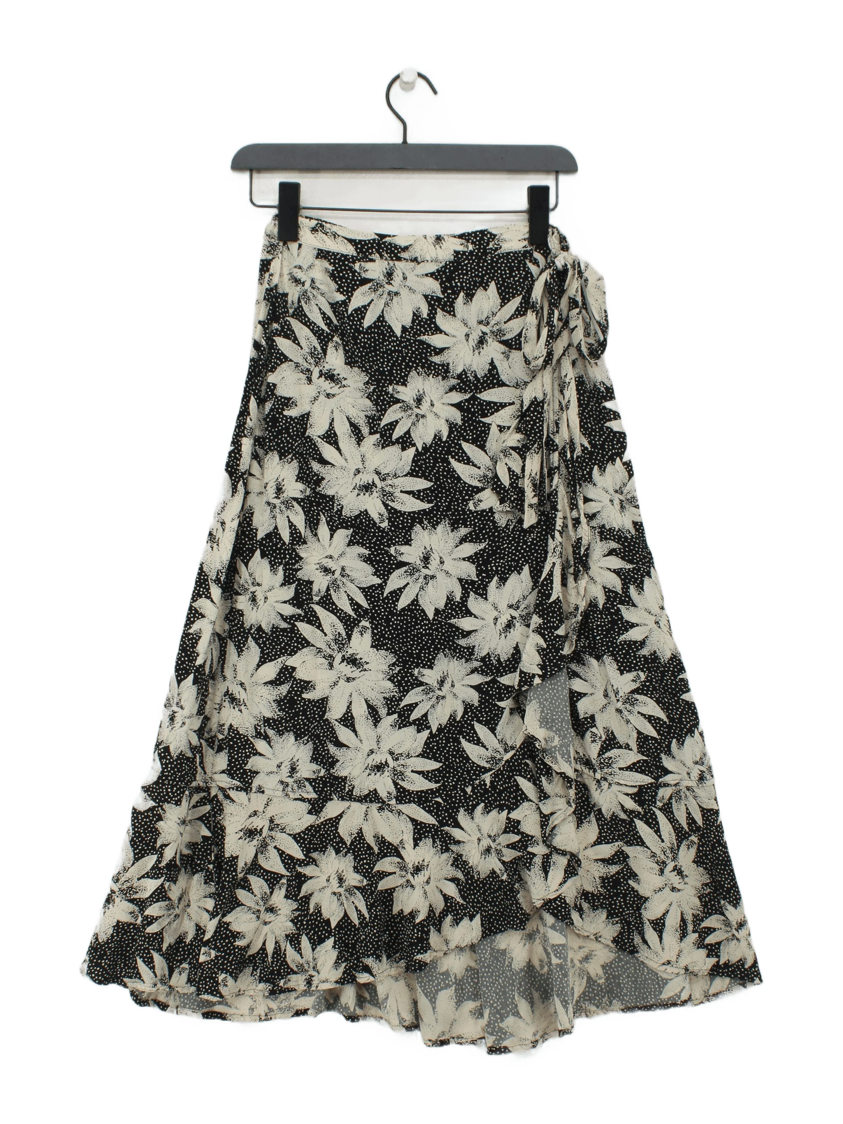 Whistles Women's Midi Skirt UK 10 Multi Floral Viscose with Other Midi Wrap