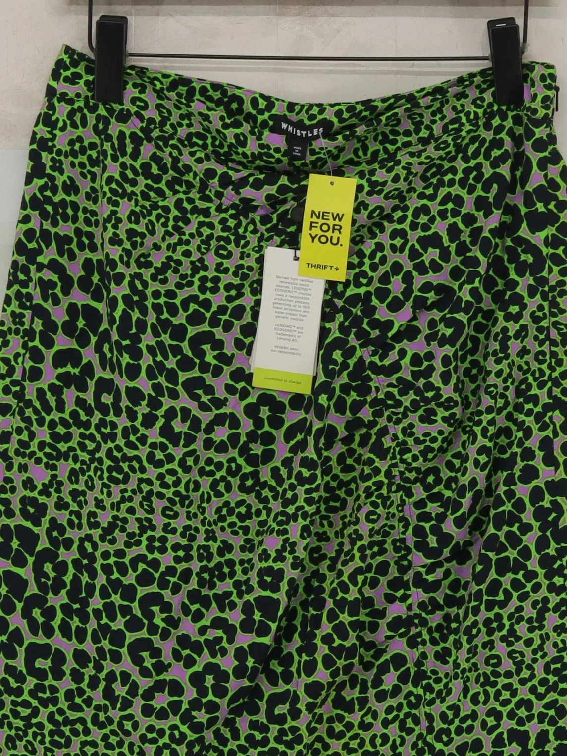 Whistles Women's Midi Skirt UK 12 Green Viscose New with tags - Image 3