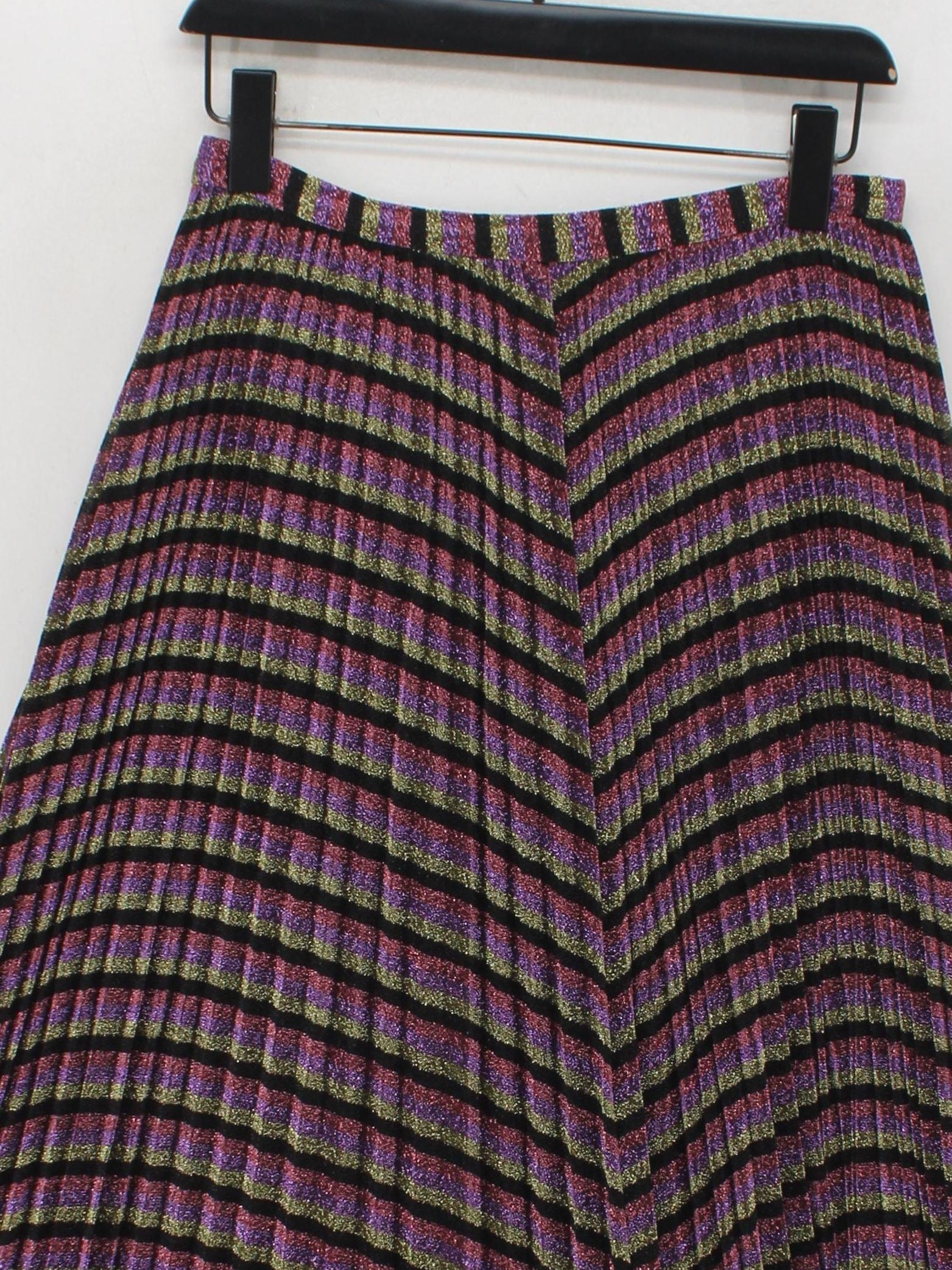 Whistles Women's Midi Skirt UK 12 Multi Polyester with Elastane Pleated - Image 3