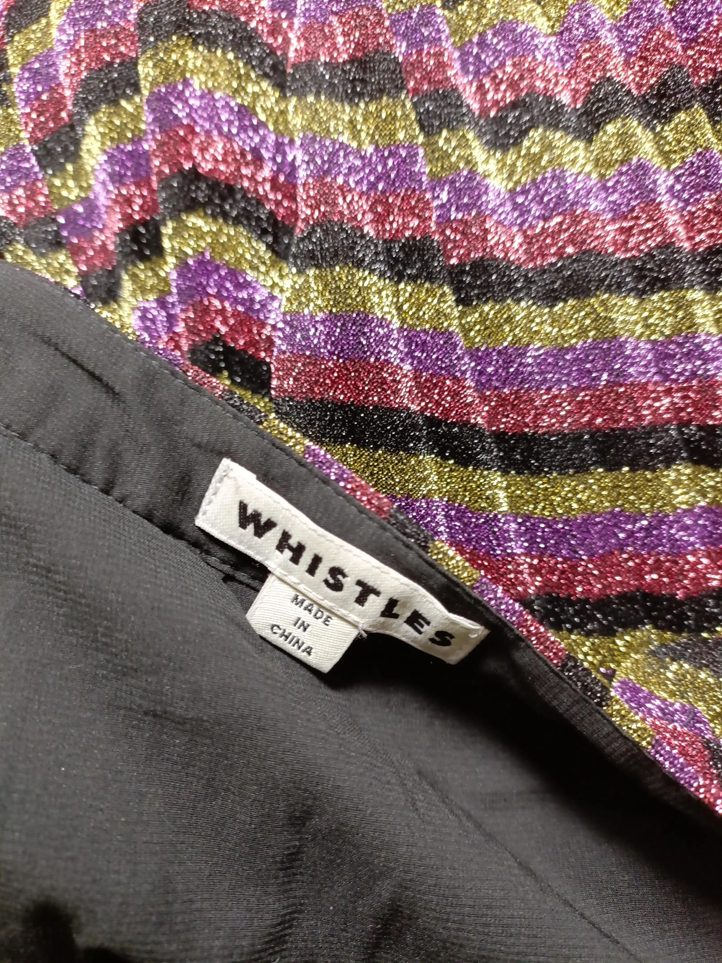 Whistles Women's Midi Skirt UK 12 Multi Polyester with Elastane Pleated - Image 5