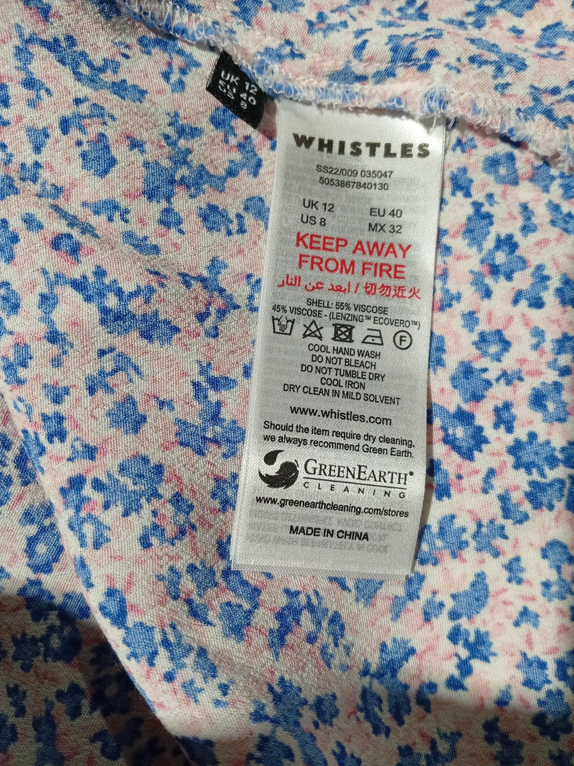 Whistles Women's Midi Skirt UK 12 Pink Floral Viscose with Elastane Midi A-Line - Image 7