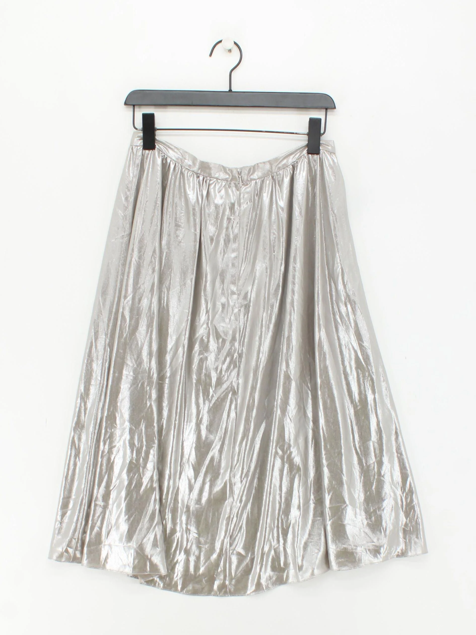 Whistles Women's Midi Skirt UK 12 Silver 100% Polyester Midi A-Line - Image 2