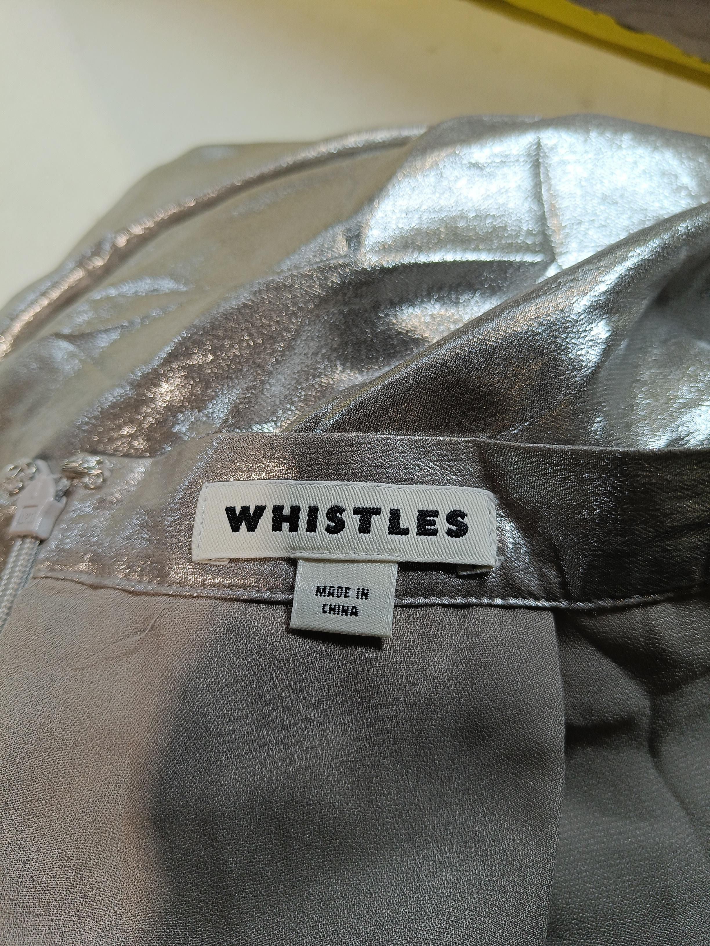 Whistles Women's Midi Skirt UK 12 Silver 100% Polyester Midi A-Line - Image 5