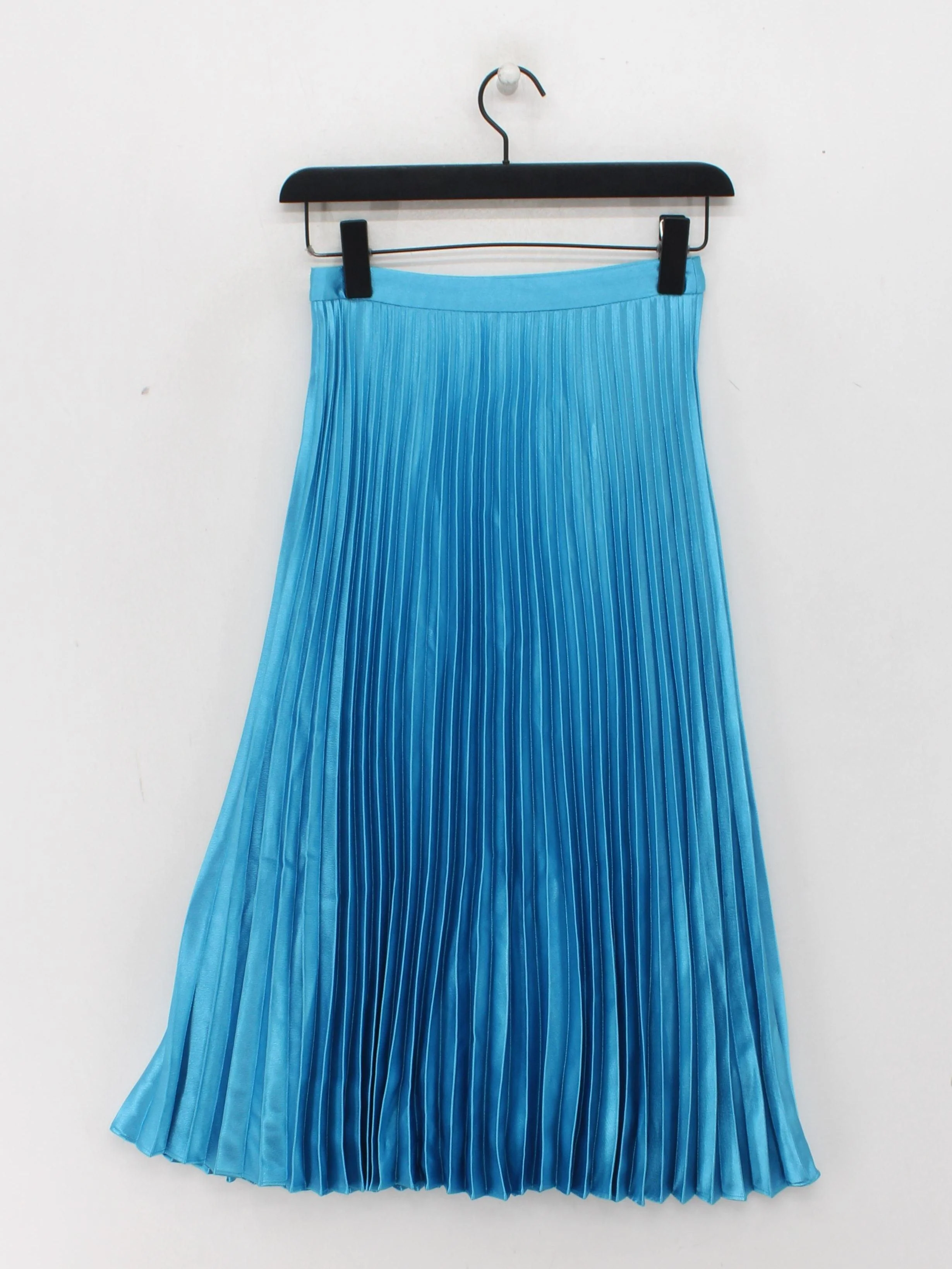 Whistles Women's Midi Skirt UK 6 Blue 100% Polyester Midi Pleated - Image 2