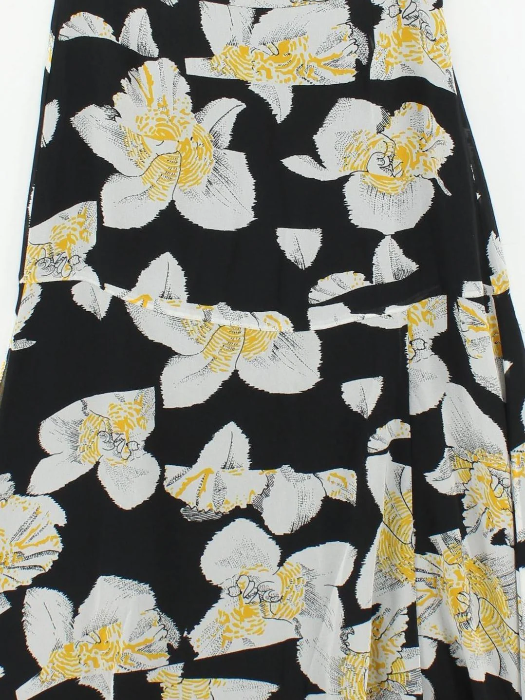 Whistles Women's Midi Skirt UK 8 Black Floral 100% Viscose Midi A-Line - Image 3