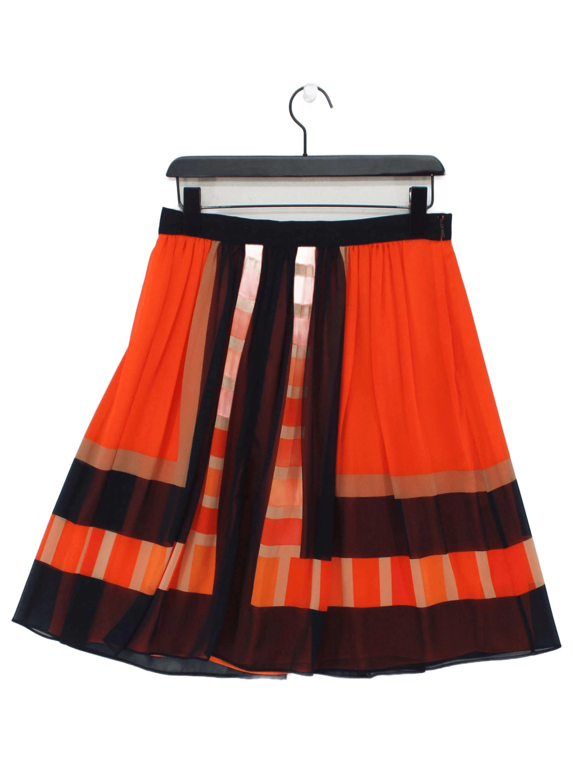 Whistles Women's Mini Skirt UK 12 Orange Geometric 100% Polyester Short Mini