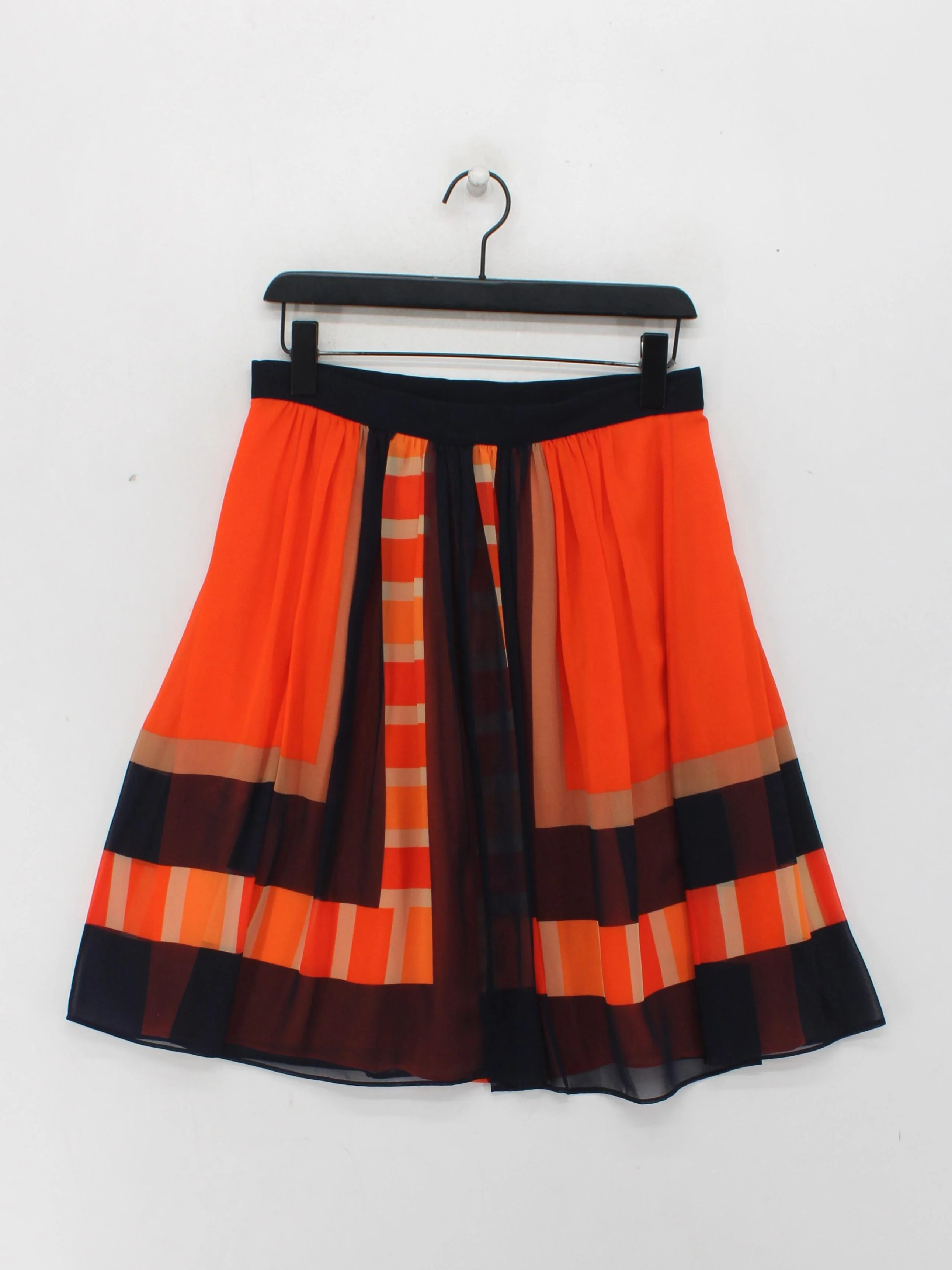 Whistles Women's Mini Skirt UK 12 Orange Geometric 100% Polyester Short Mini - Image 2