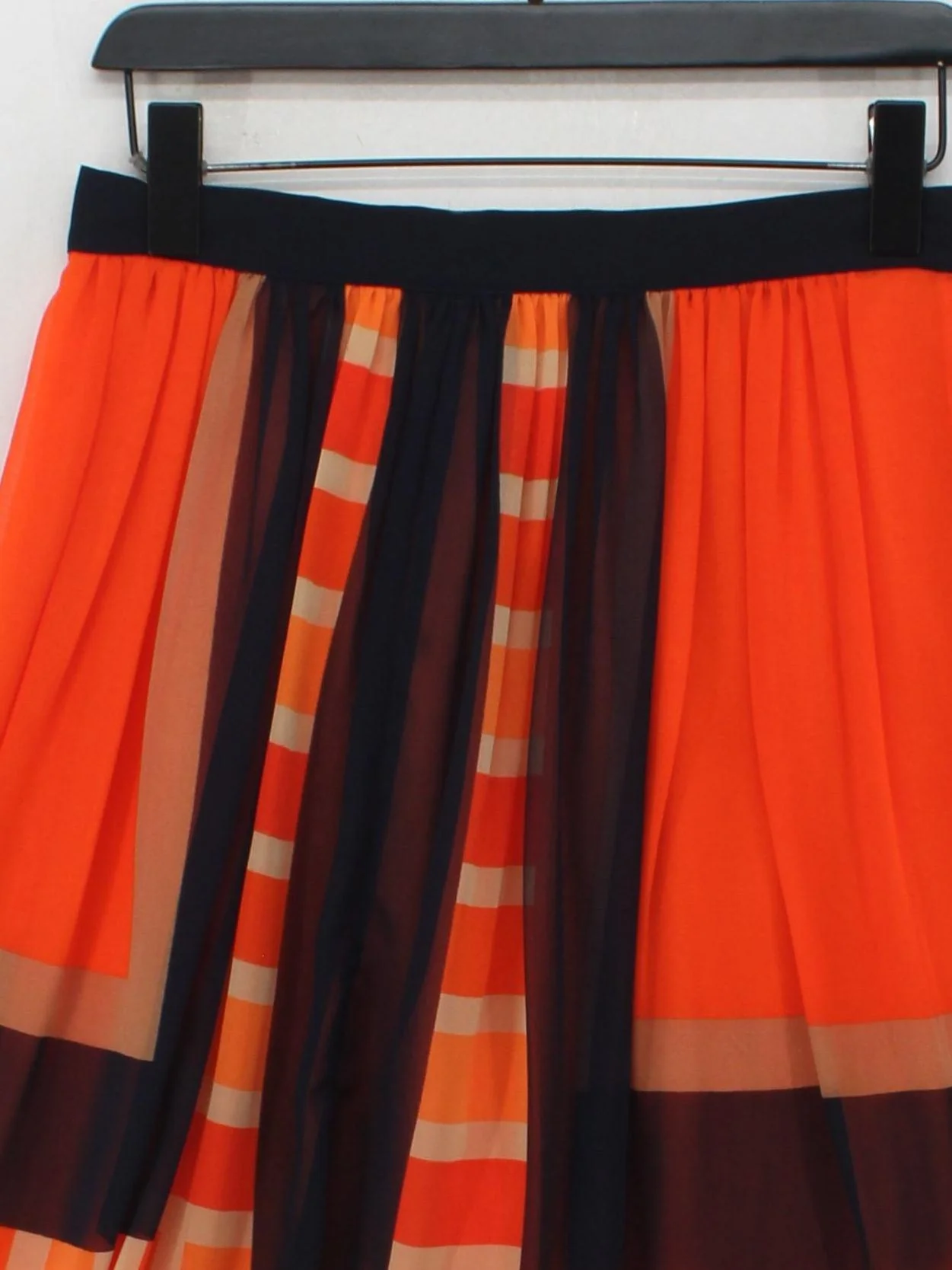 Whistles Women's Mini Skirt UK 12 Orange Geometric 100% Polyester Short Mini - Image 3