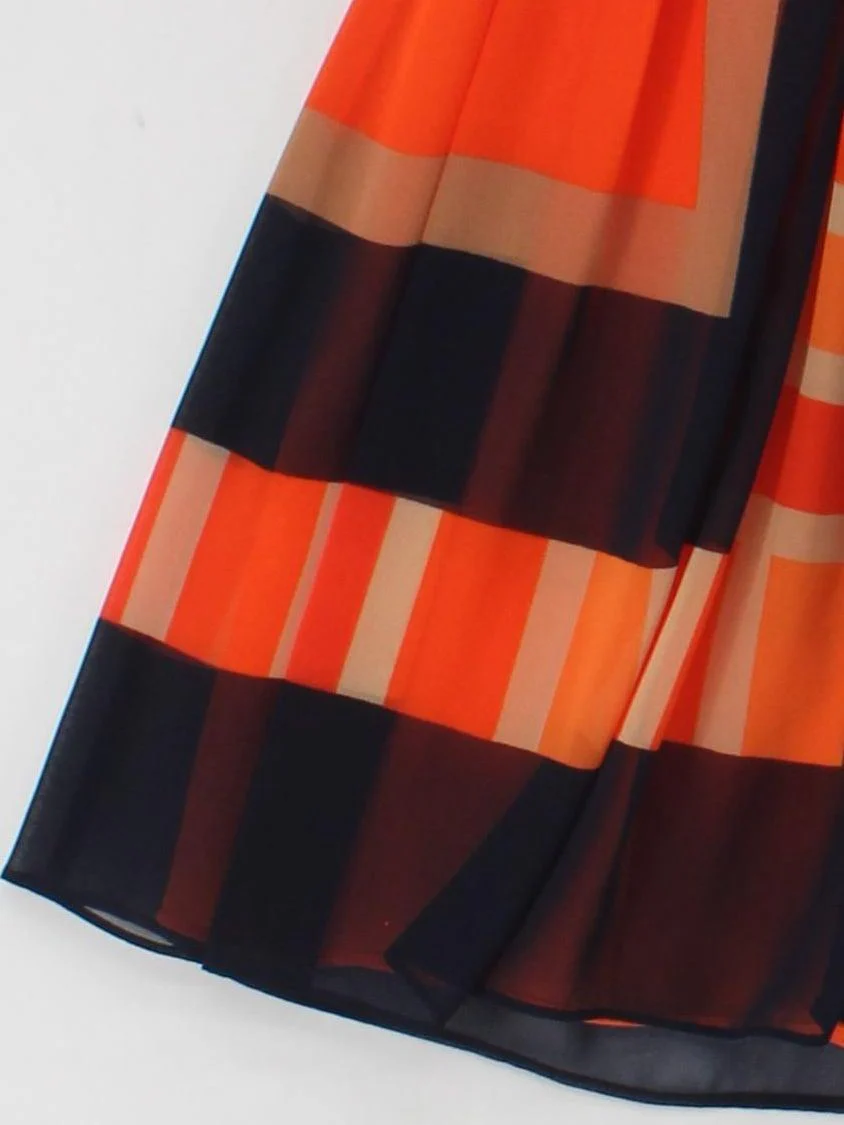 Whistles Women's Mini Skirt UK 12 Orange Geometric 100% Polyester Short Mini - Image 4