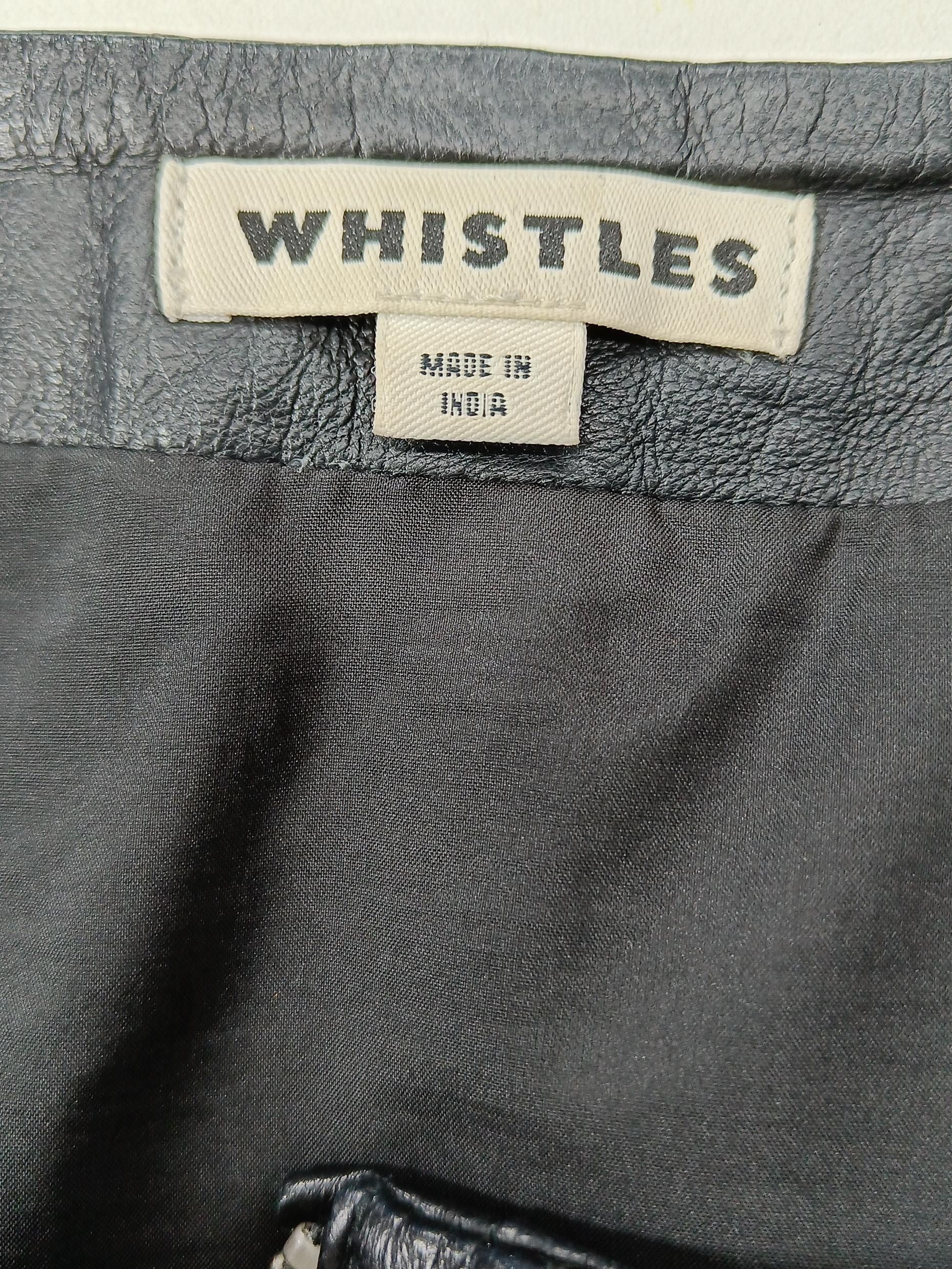 Whistles Women's Mini Skirt UK 16 Black Leather with Polyester Short Mini - Image 6