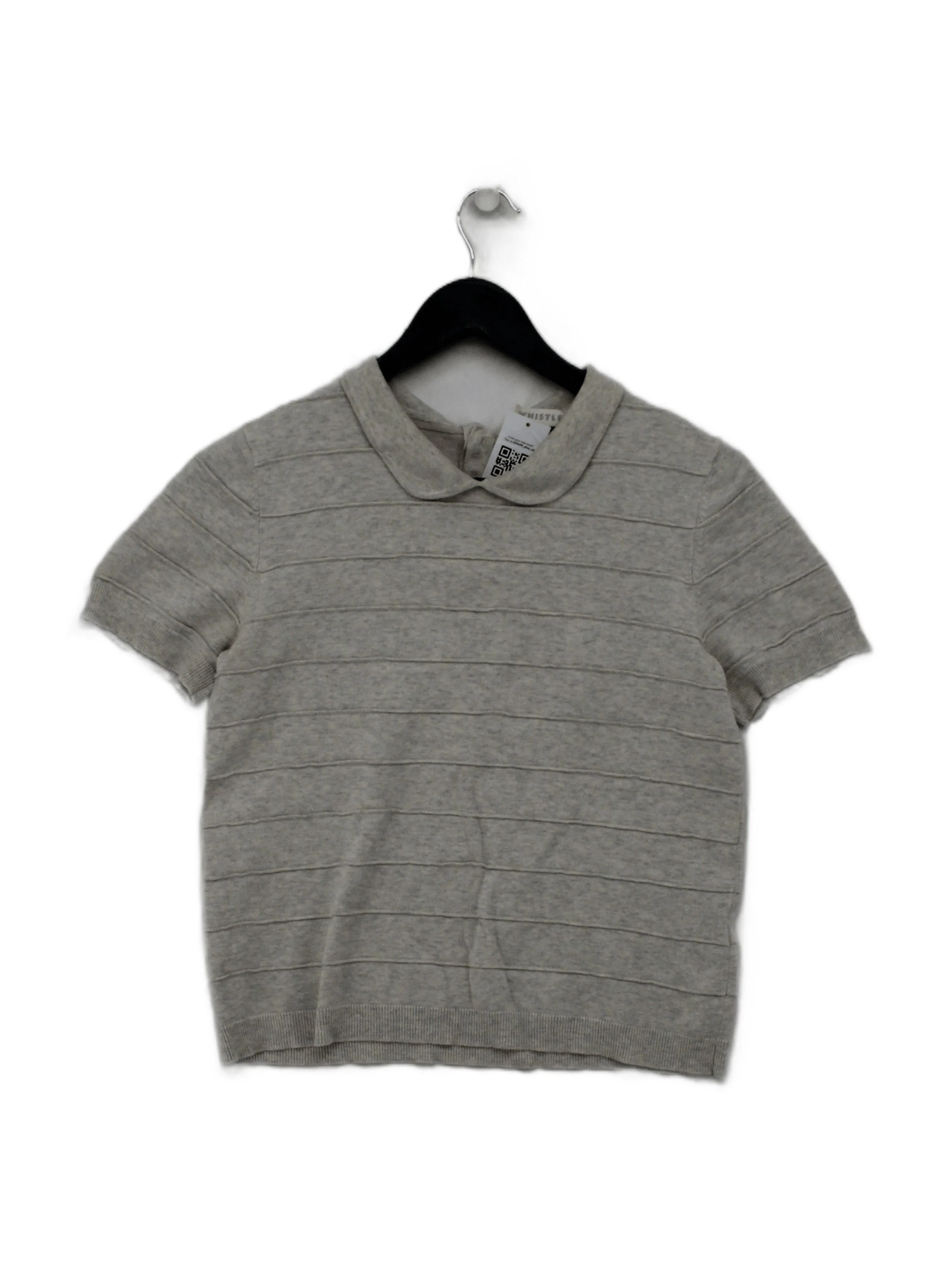 Whistles Women's Polo S Grey Cotton with Nylon, Elastane Basic