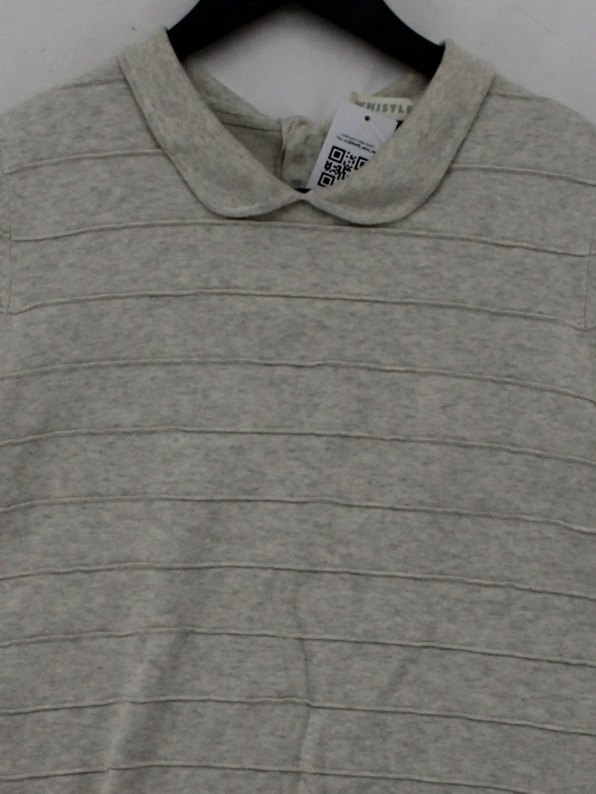 Whistles Women's Polo S Grey Cotton with Nylon, Elastane Basic - Image 3