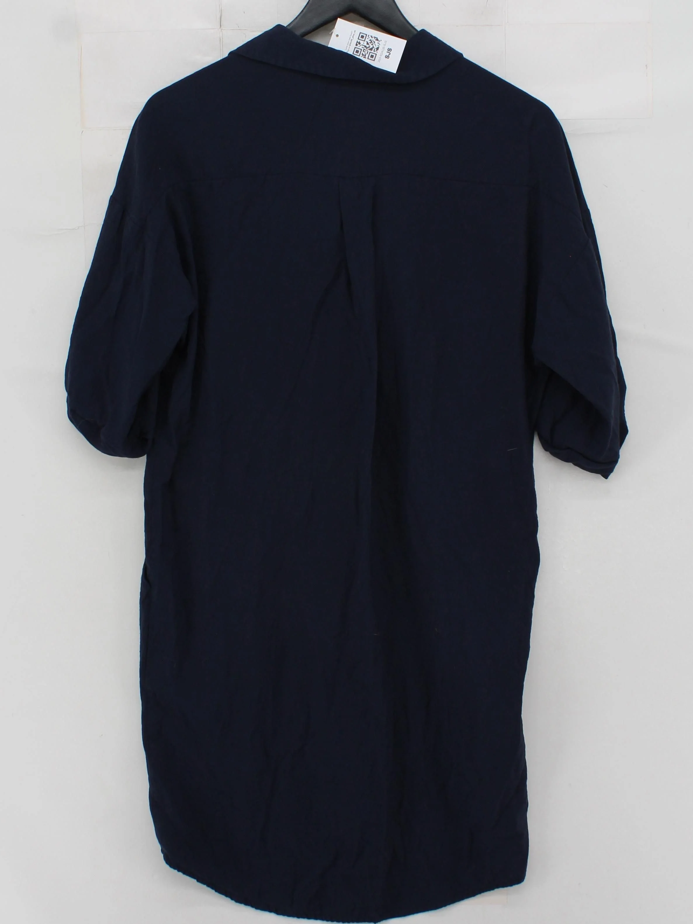 Whistles Women's Shirt M Blue Viscose with Polyamide Short Sleeve Collared Basic - Image 2