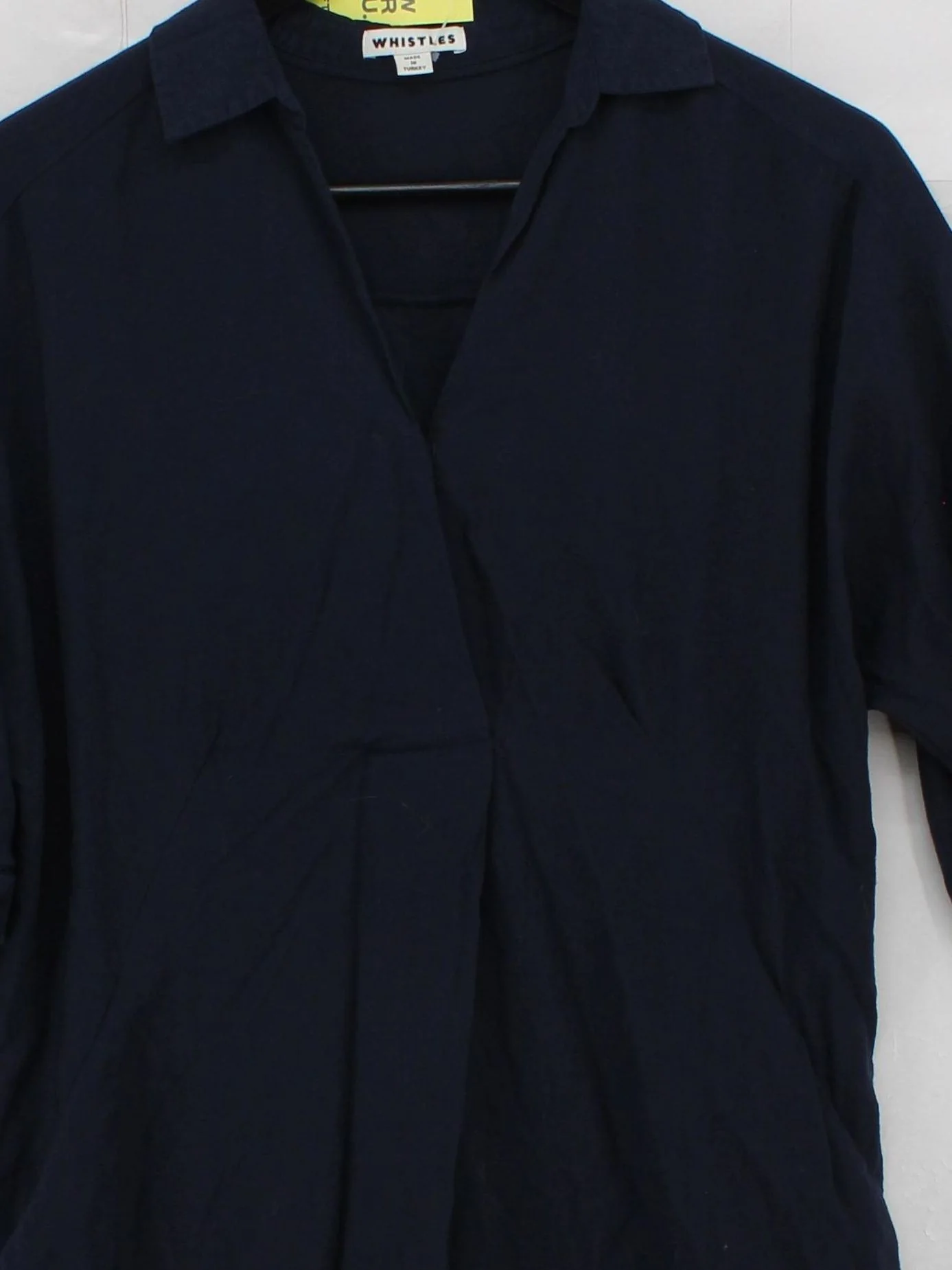Whistles Women's Shirt M Blue Viscose with Polyamide Short Sleeve Collared Basic - Image 3