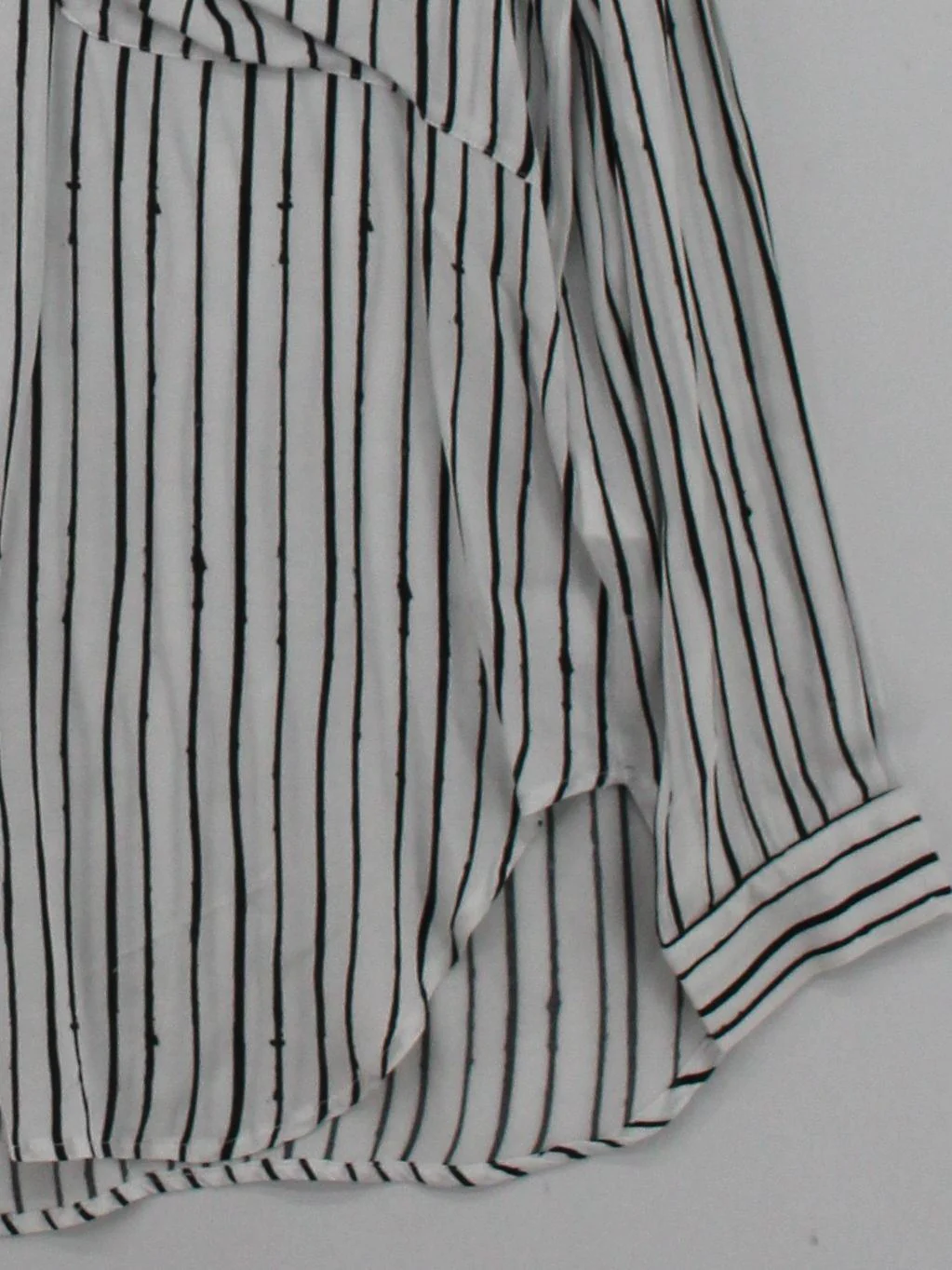Whistles Women's Shirt M White Striped 100% Viscose Long Sleeve Collared Basic - Image 4