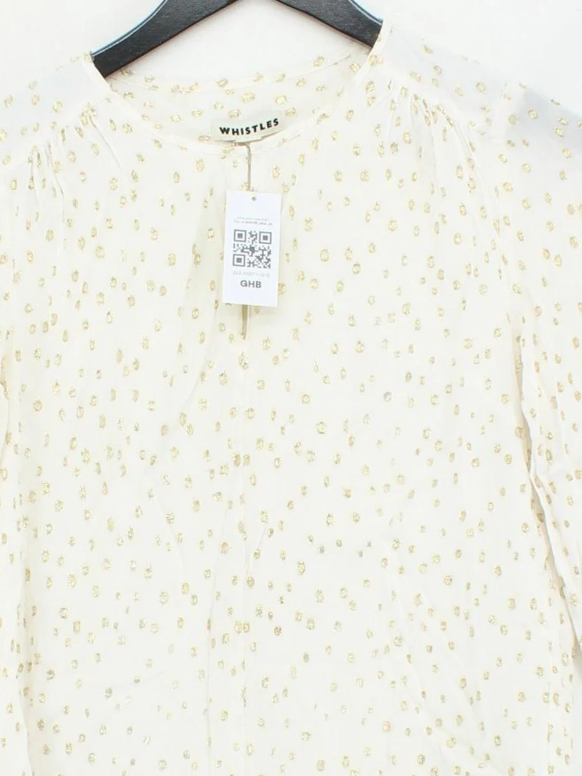 Whistles Women's Shirt S White 100% Other Long Sleeve Round Neck Basic - Image 3