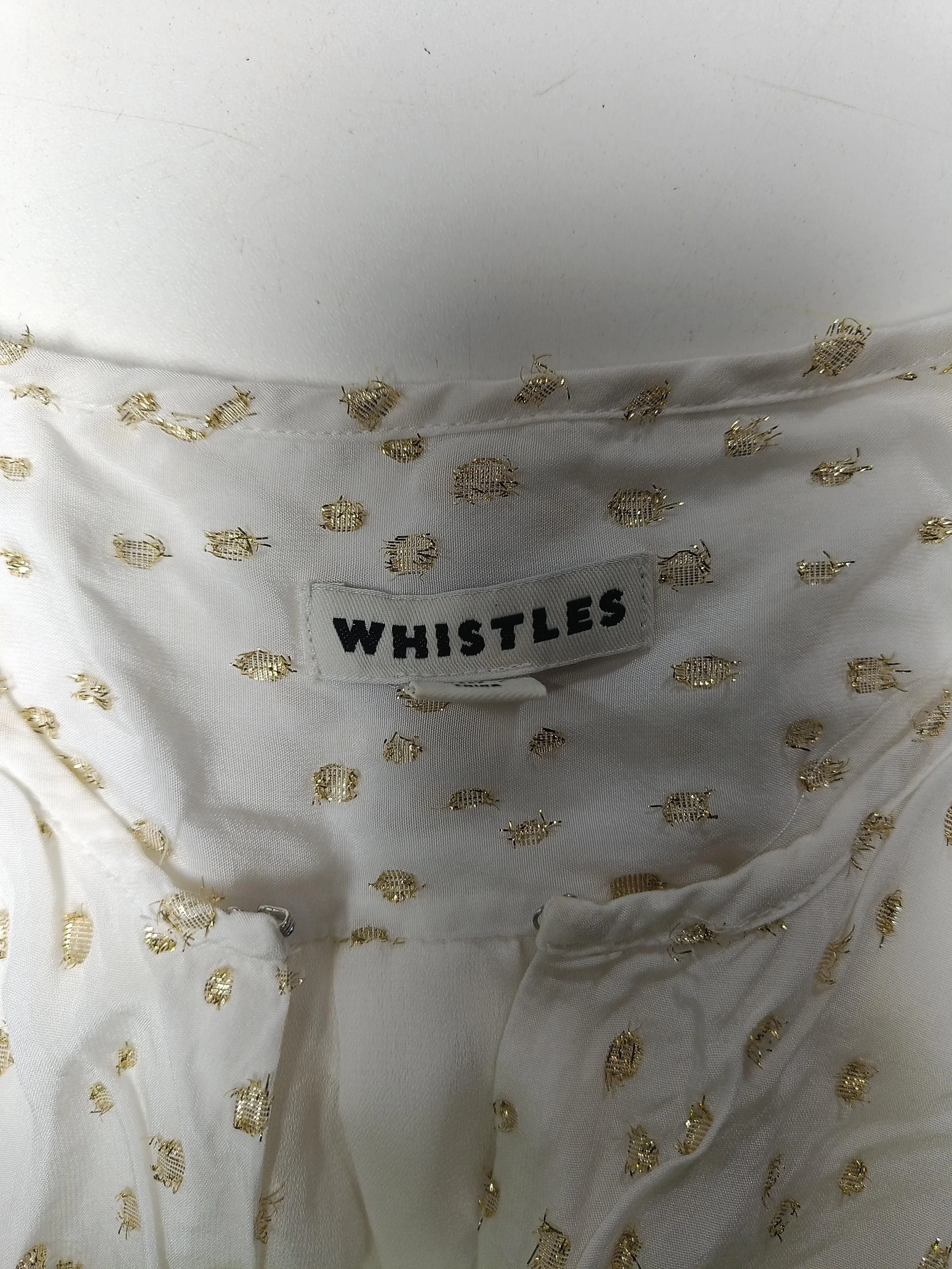 Whistles Women's Shirt S White 100% Other Long Sleeve Round Neck Basic - Image 5