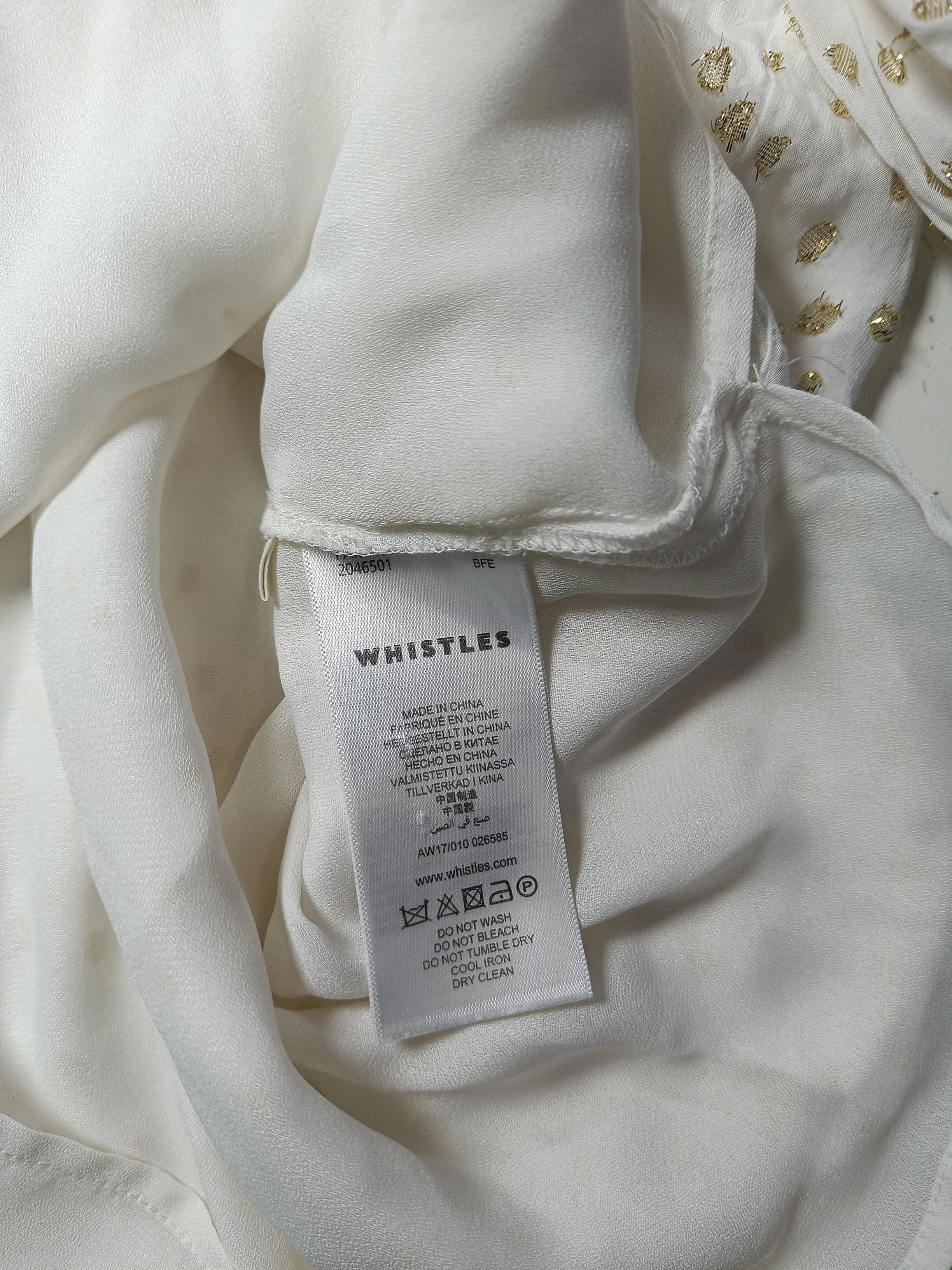 Whistles Women's Shirt S White 100% Other Long Sleeve Round Neck Basic - Image 6