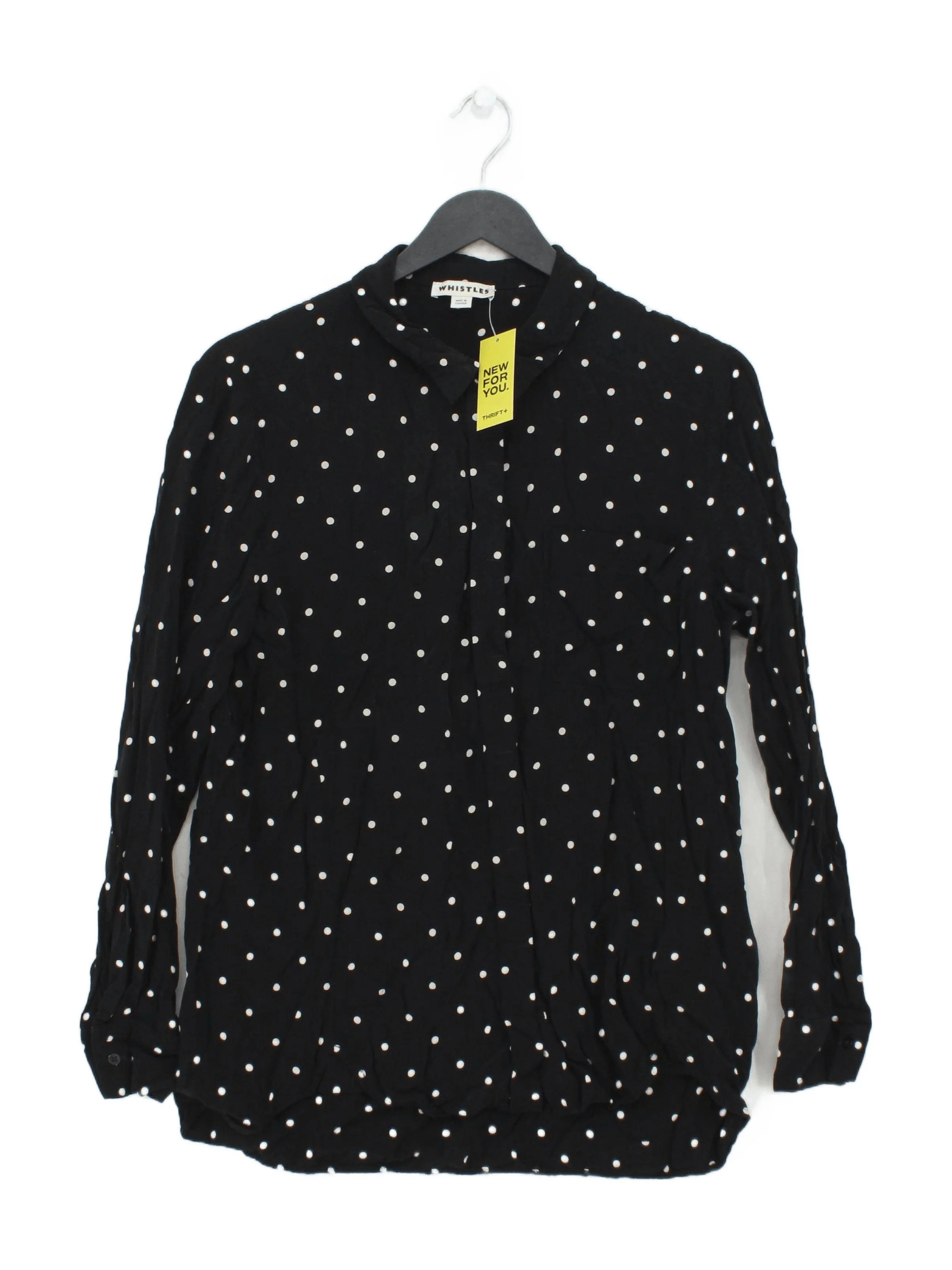 Whistles Women's Shirt UK 10 Black Viscose with Other Basic