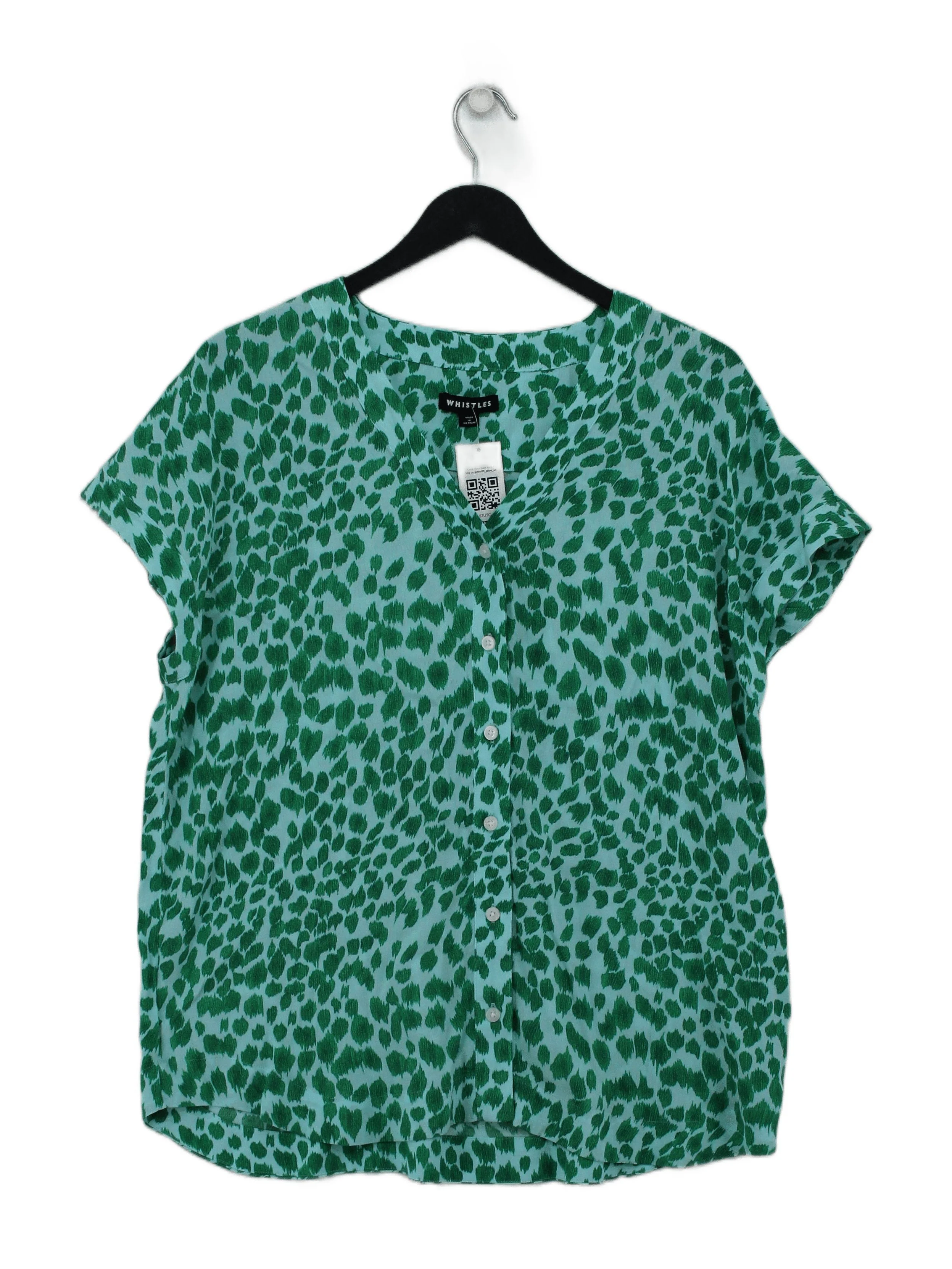 Whistles Women's Shirt UK 10 Green 100% Viscose Basic