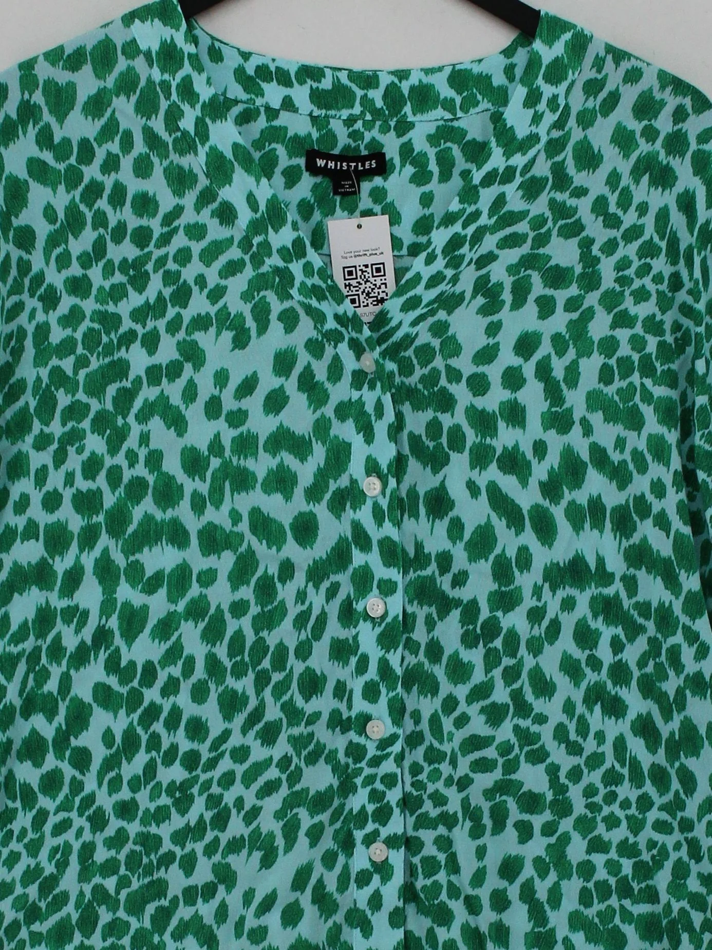 Whistles Women's Shirt UK 10 Green 100% Viscose Basic - Image 3