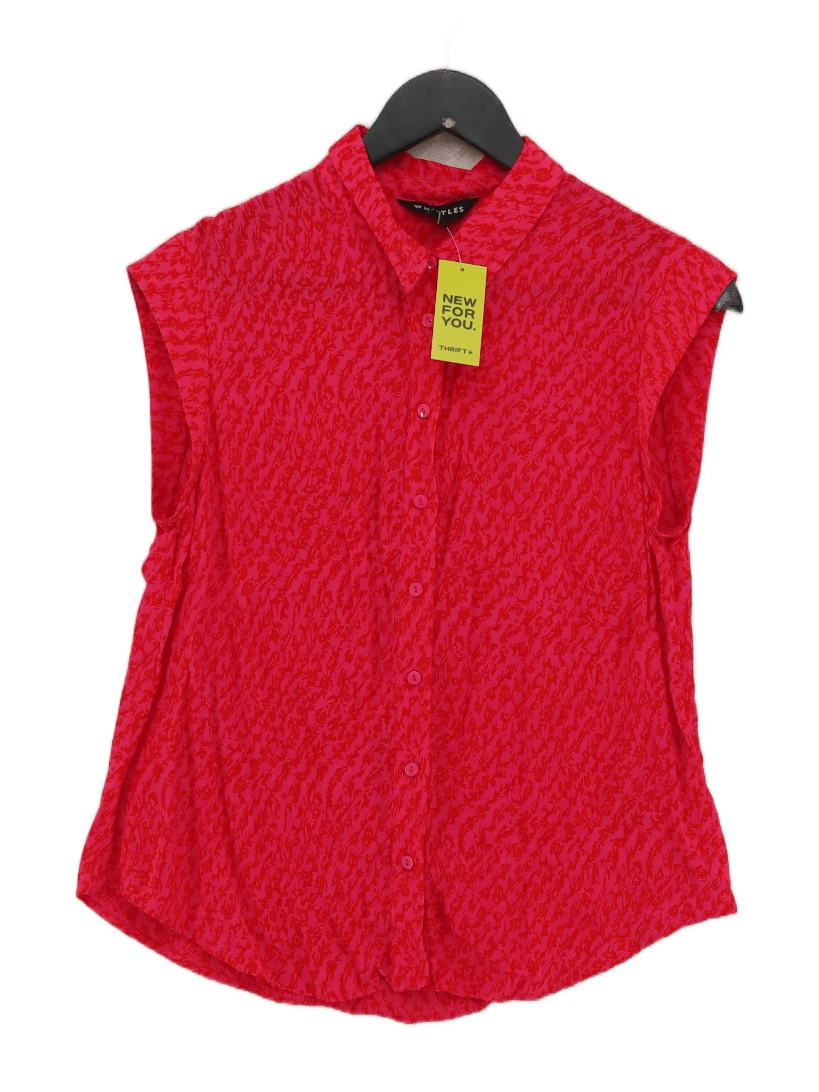 Whistles Women's Shirt UK 10 Multi Viscose with Other Sleeveless Collared Basic