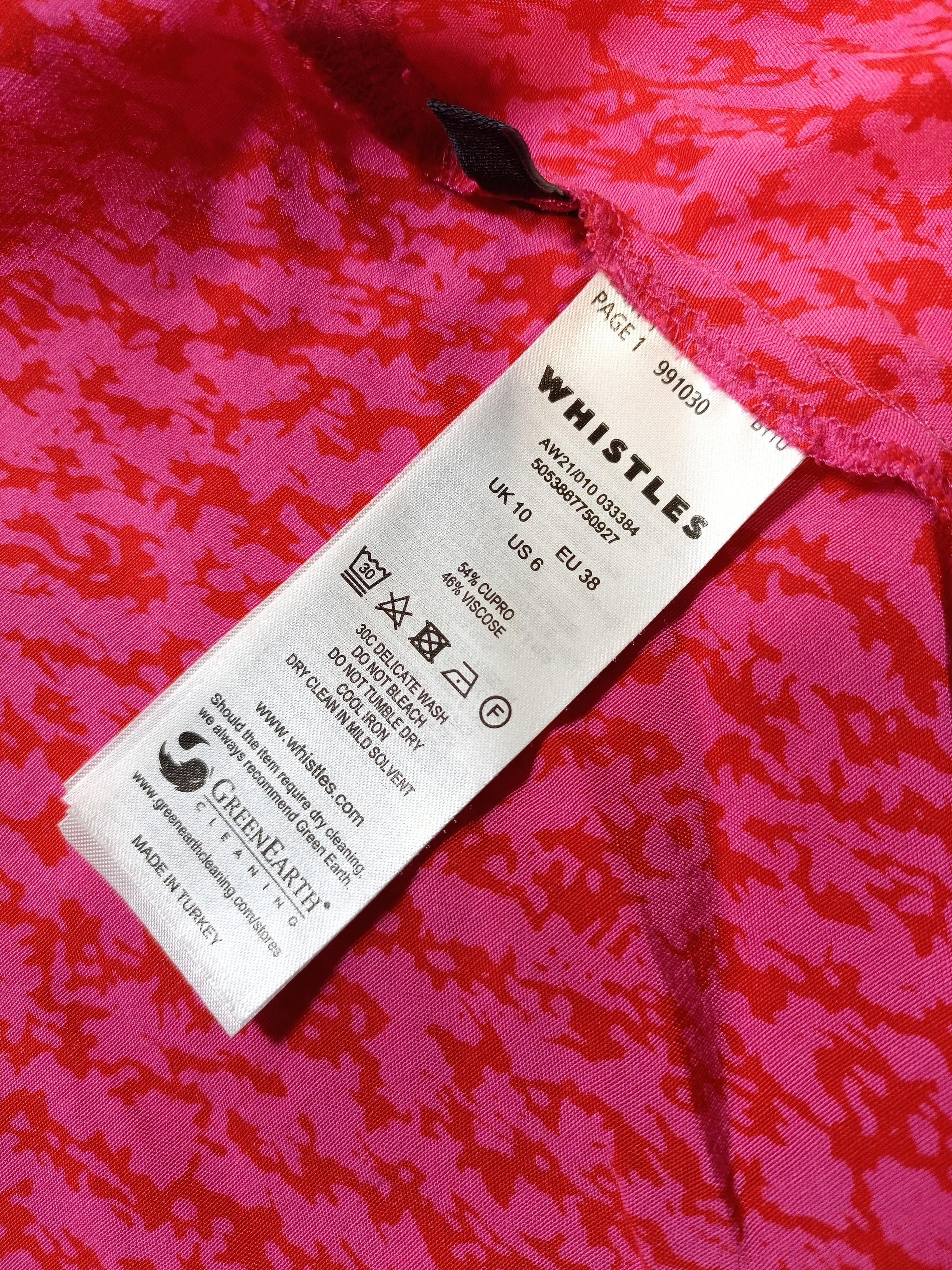 Whistles Women's Shirt UK 10 Multi Viscose with Other Sleeveless Collared Basic - Image 7
